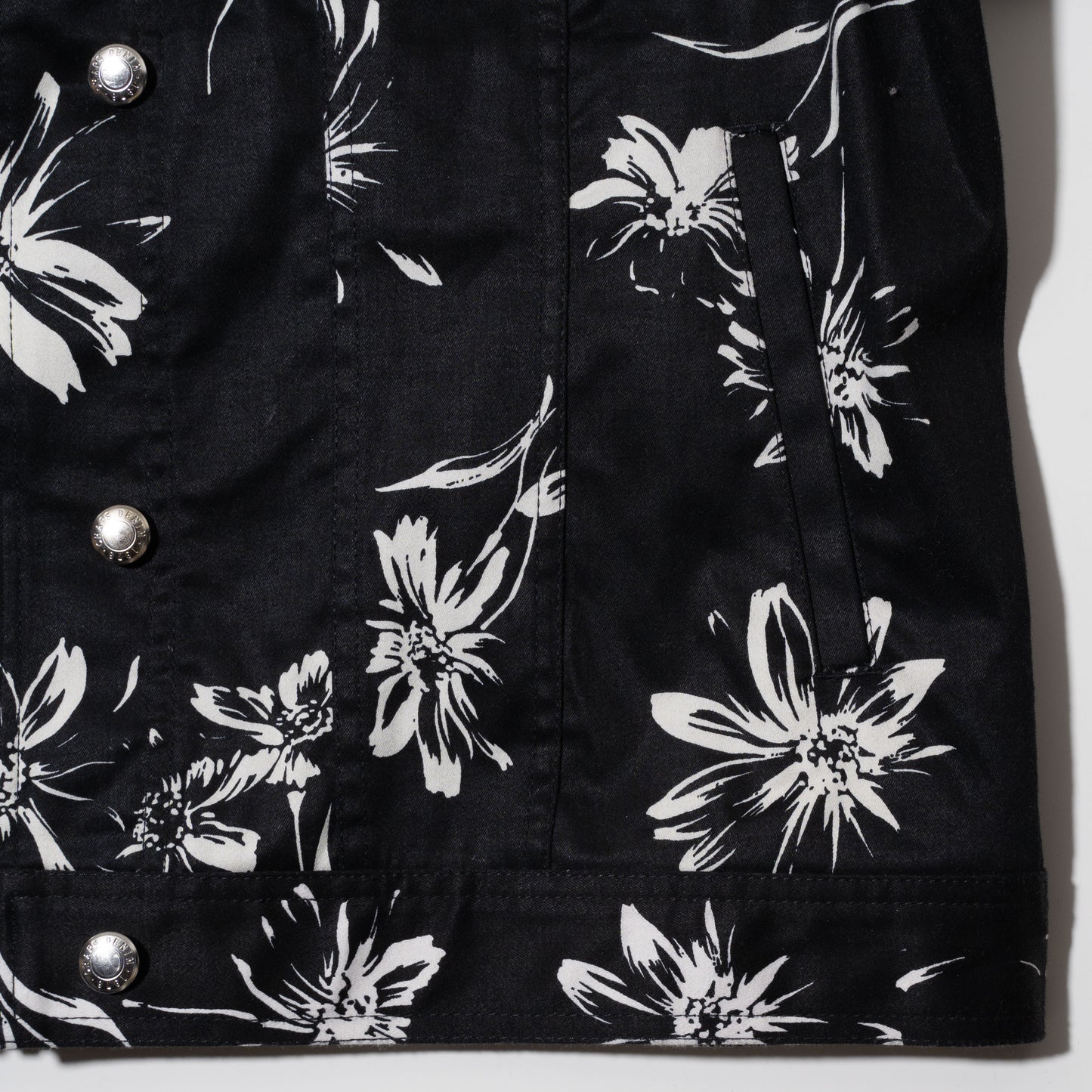 vintage flower zipped trucker jacket