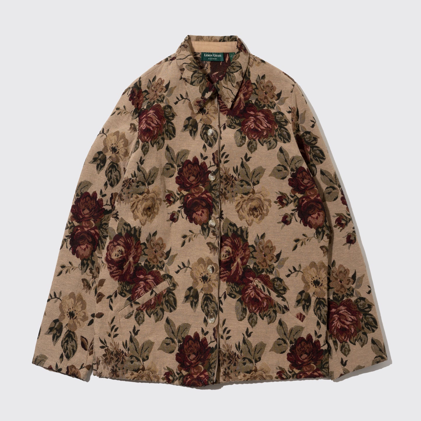 vintage flower zipped gobelin jacket
