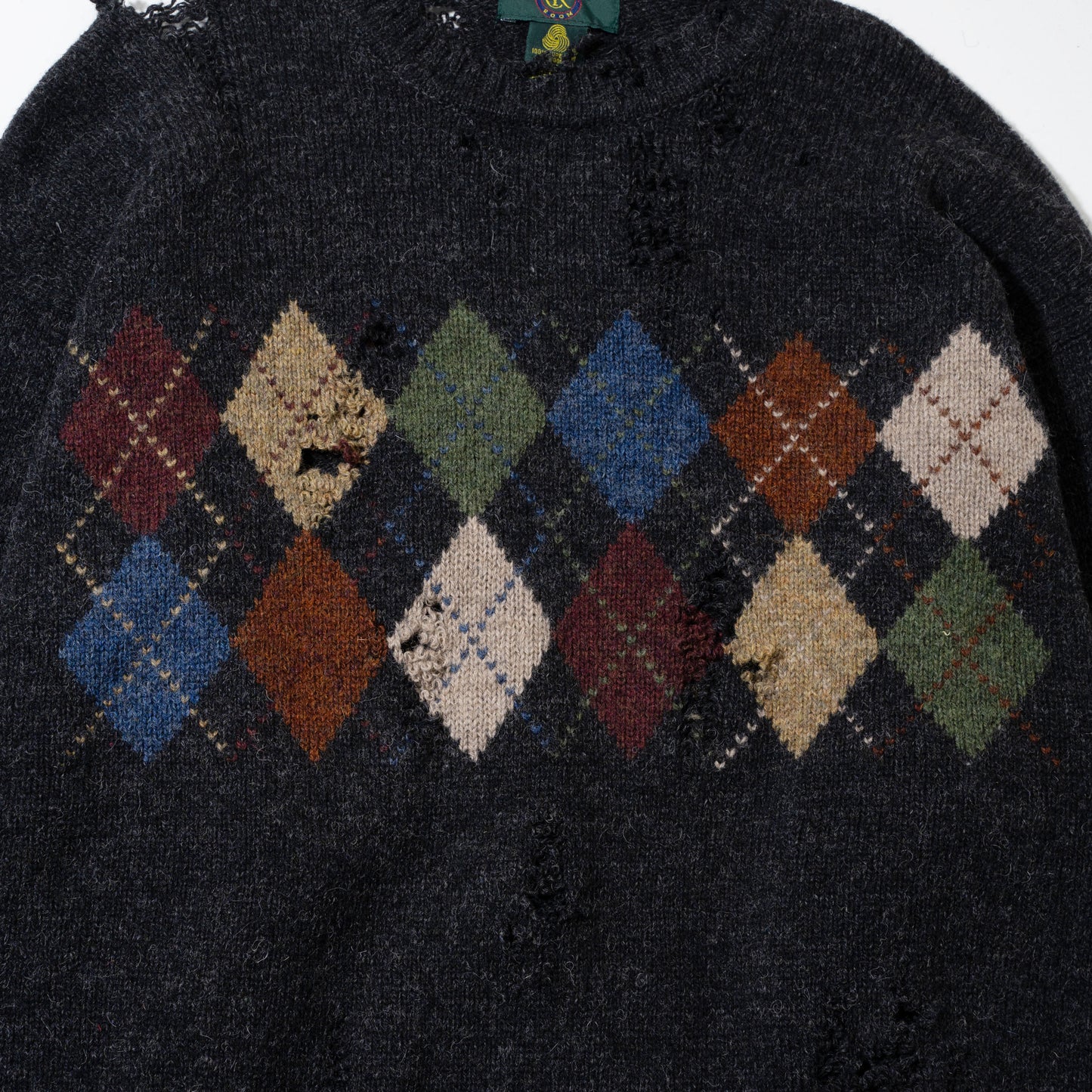 vintage broken argyle sweater
