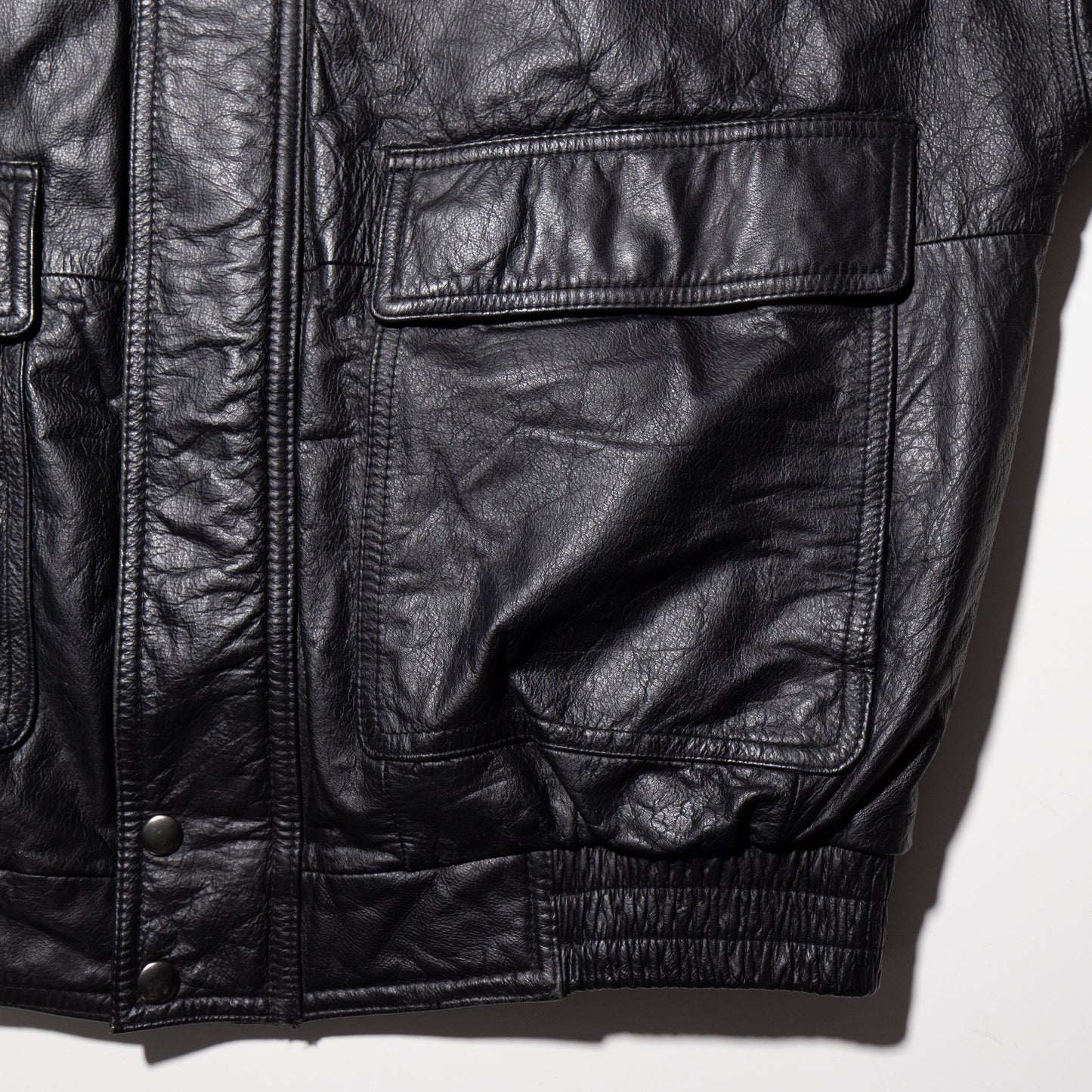vintage stand collar loose aviator leather jacket