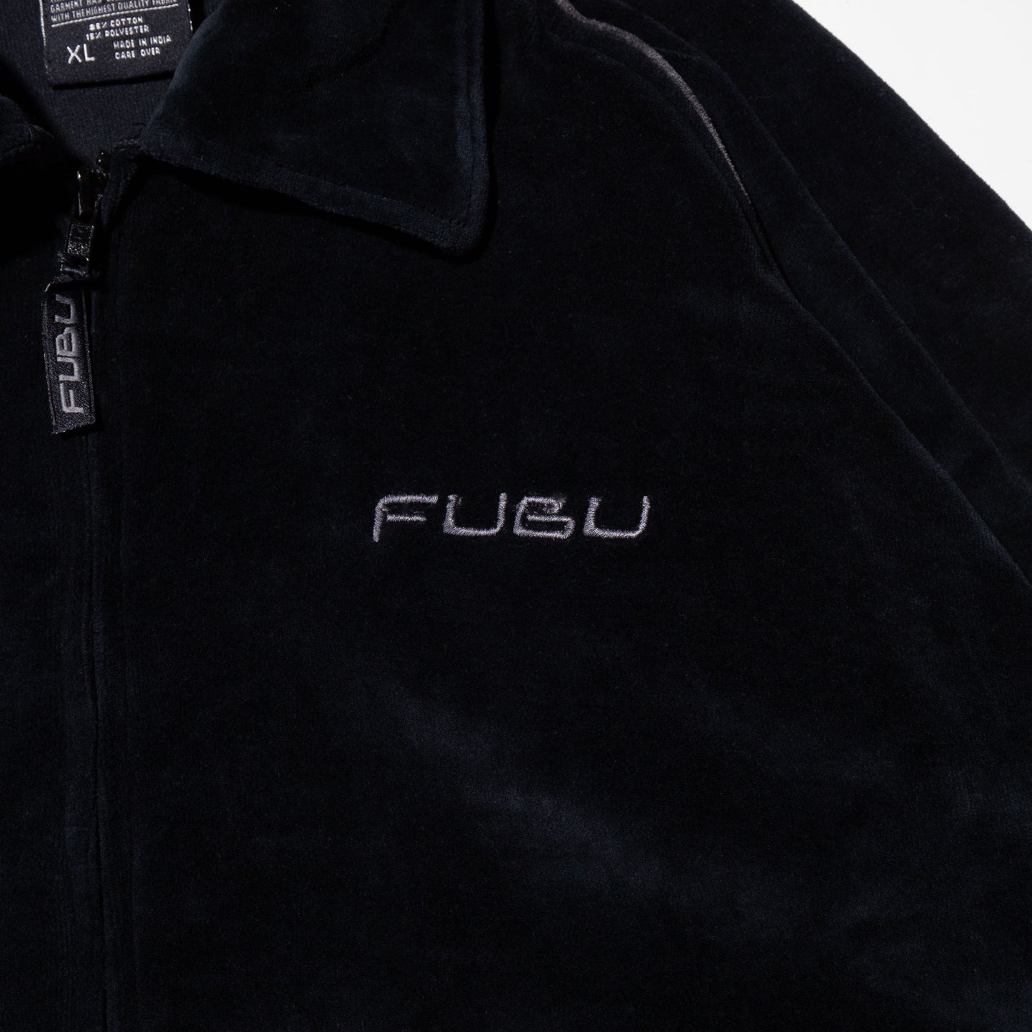 vintage fubu loose velour track jacket
