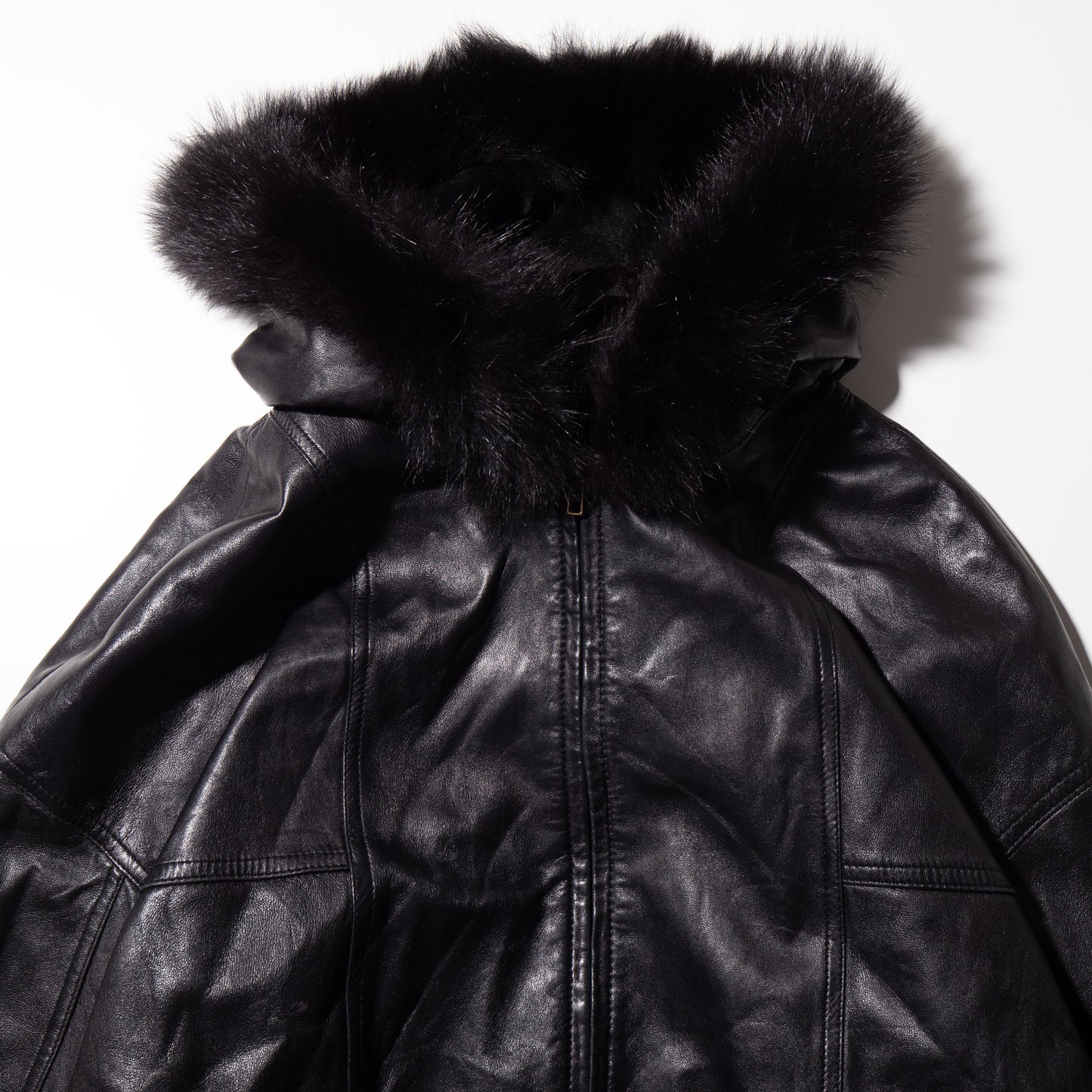 vintage loose fur leather parka