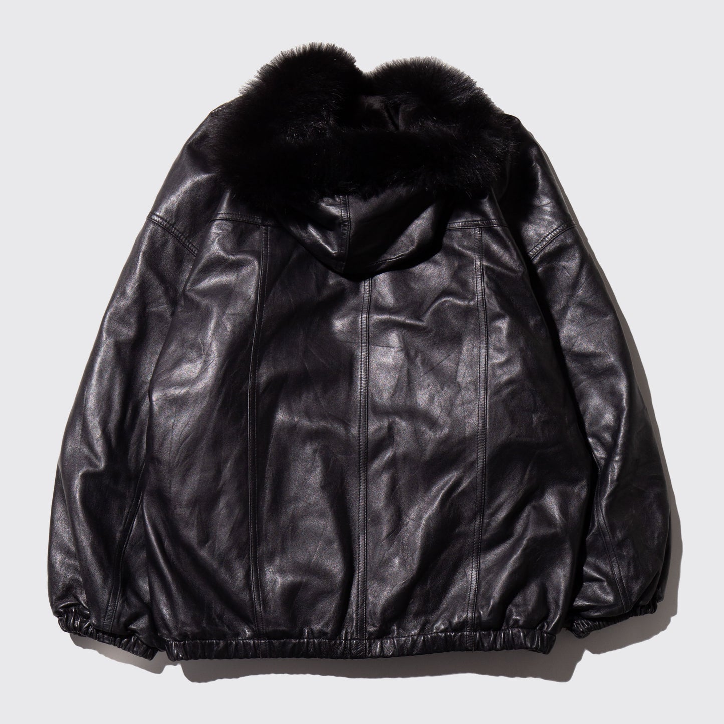 vintage loose fur leather parka