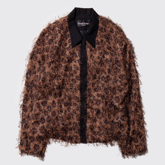 vintage shaggy leopard jacket