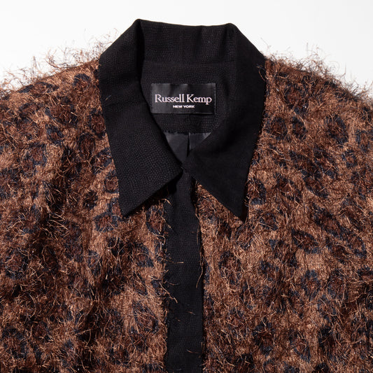 vintage shaggy leopard jacket