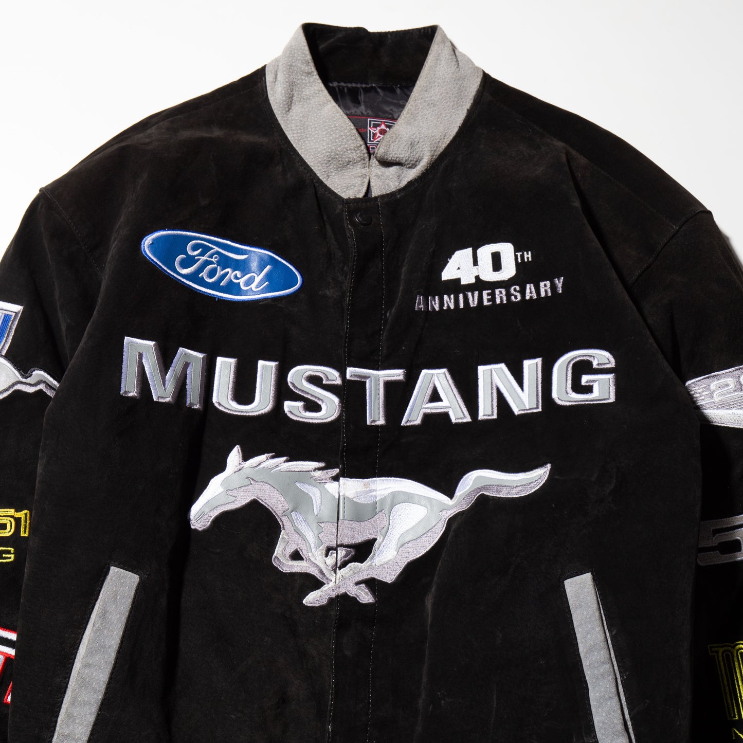 vintage Jeff Hamilton mustang suede leather racing jacket
