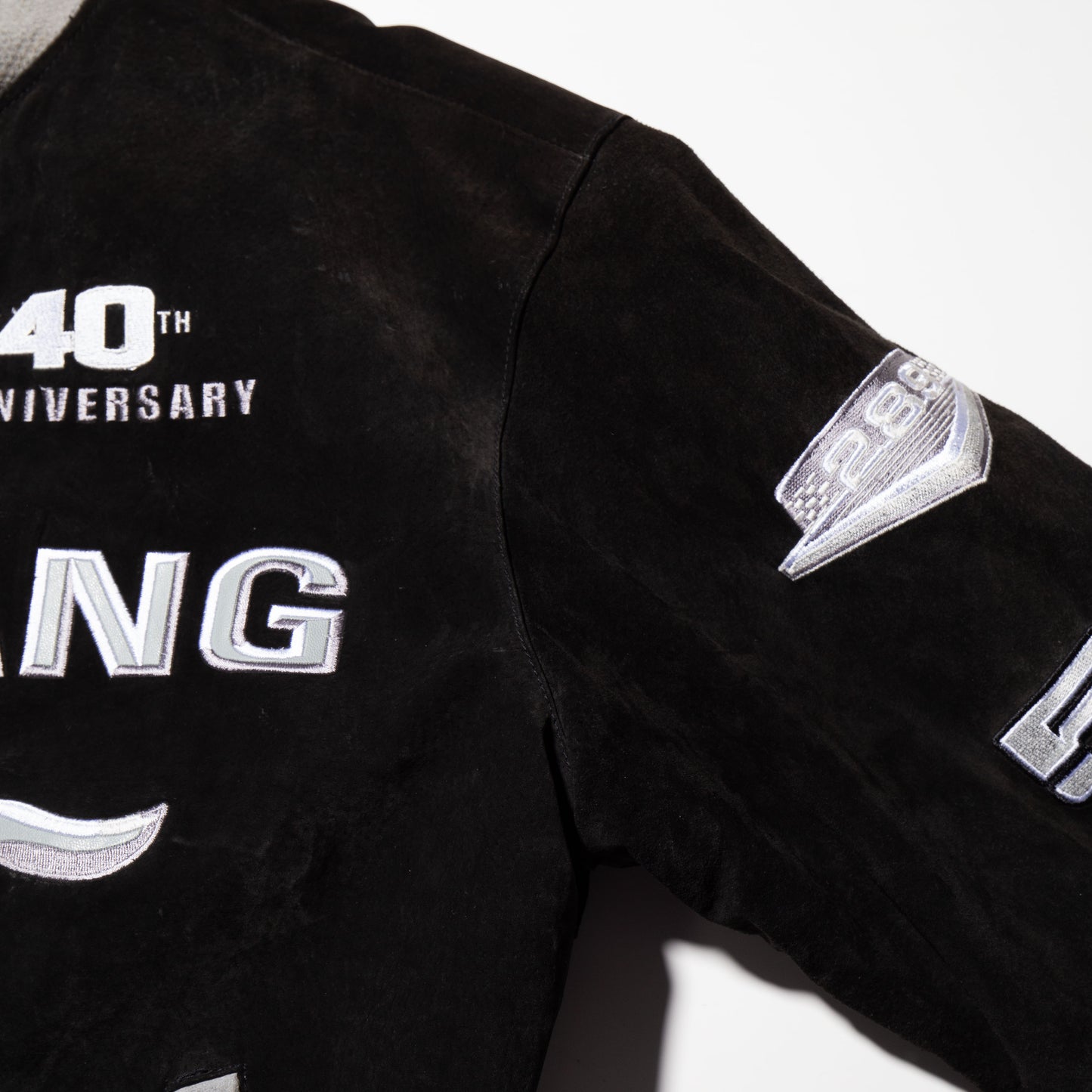 vintage Jeff Hamilton mustang suede leather racing jacket