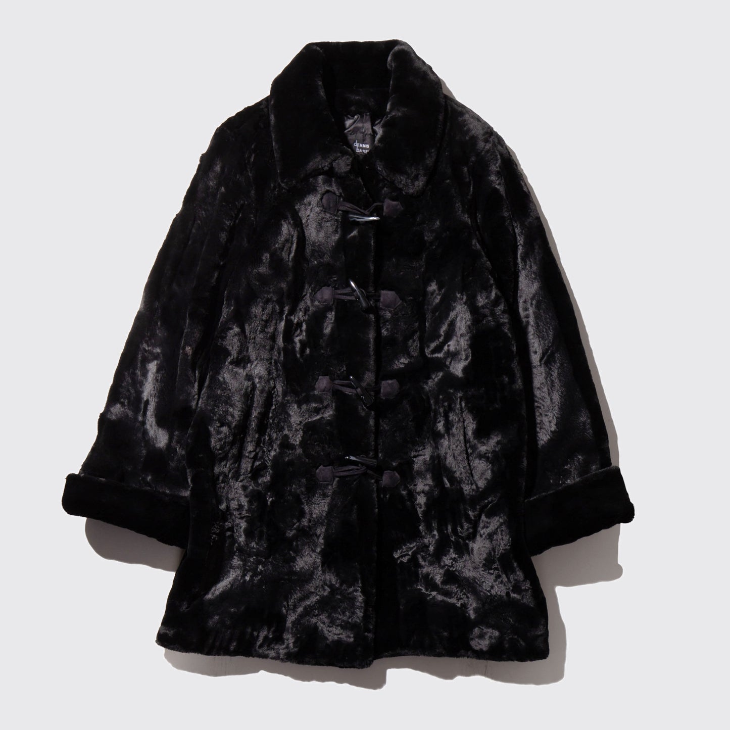 vintage toggle faux fur coat