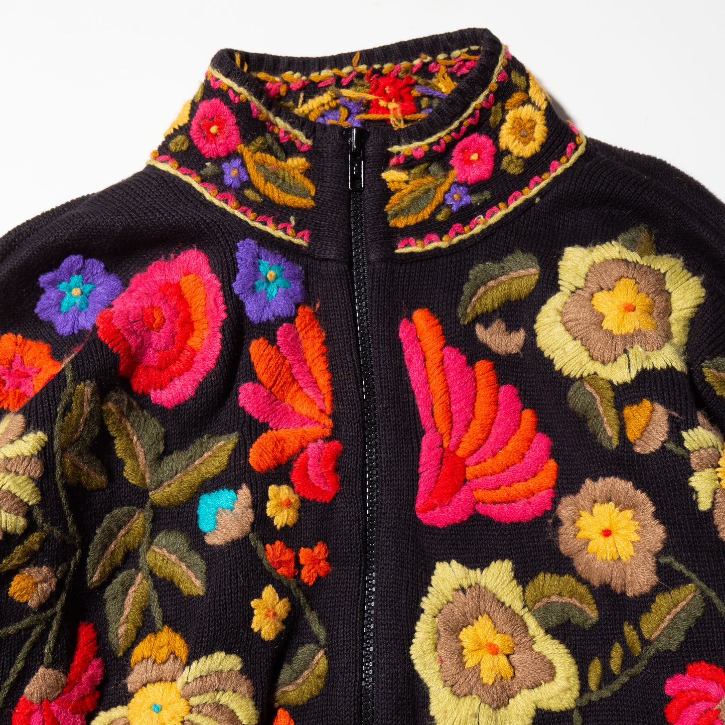 vintage flower broderie knit jacket