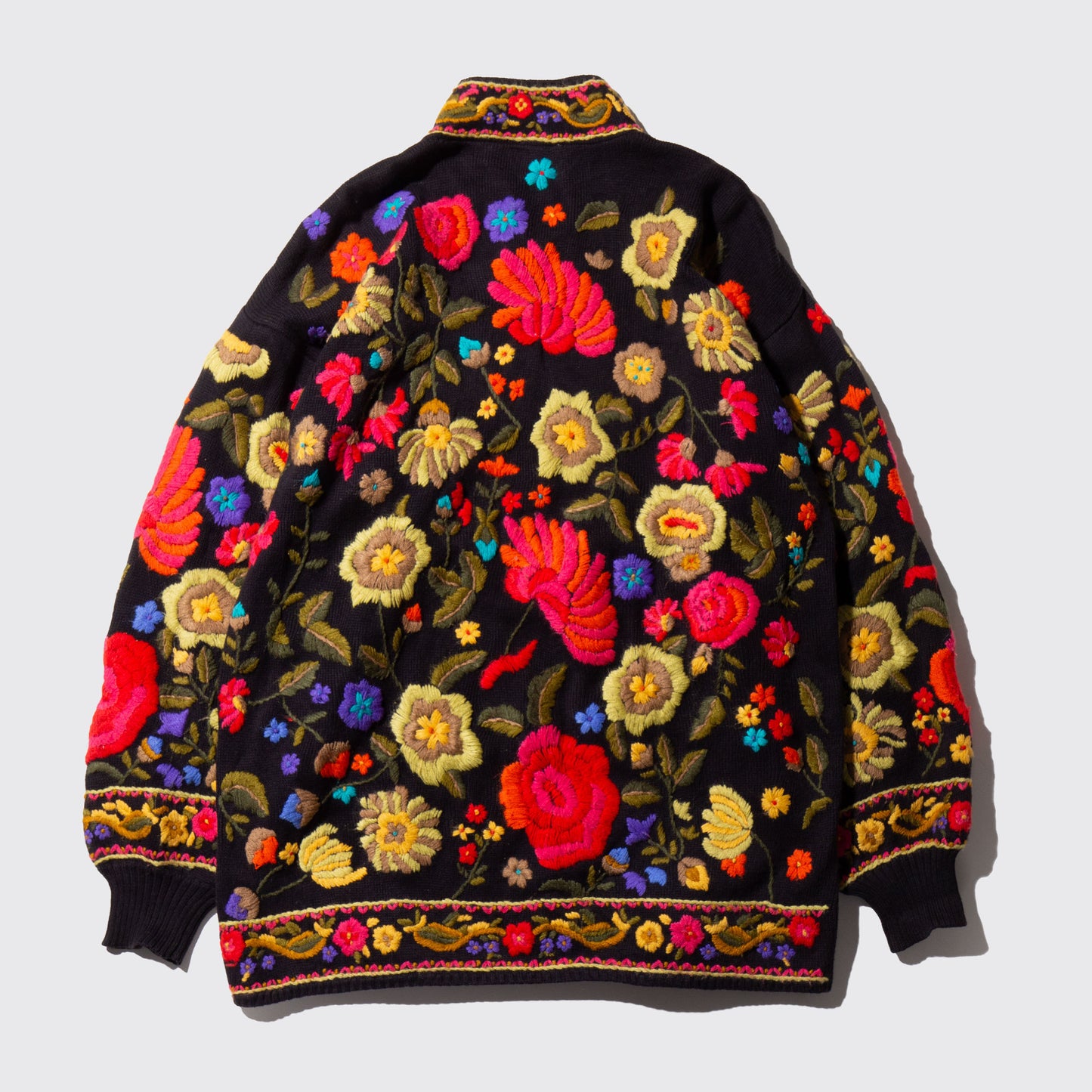 vintage flower broderie knit jacket