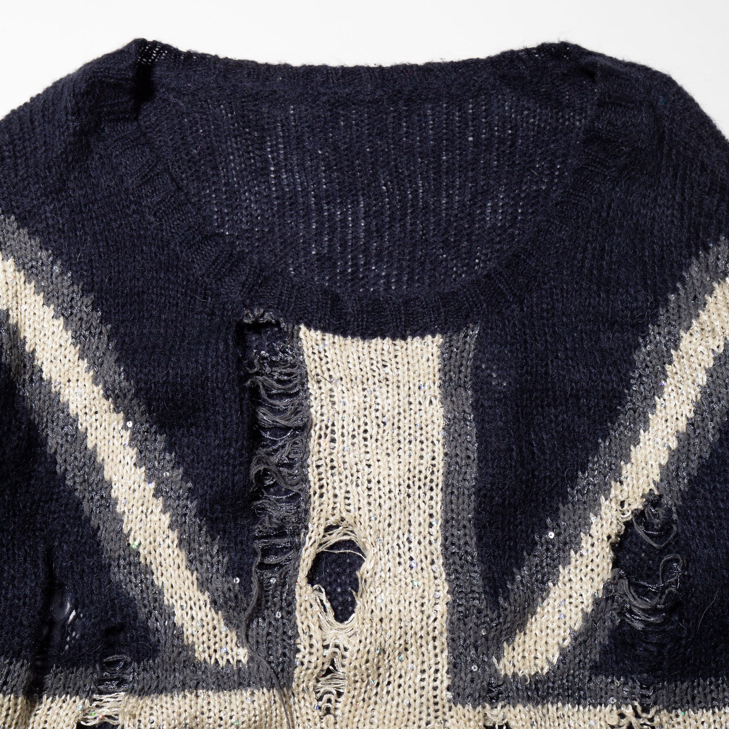vintage broken spangle union jack mohair sweater