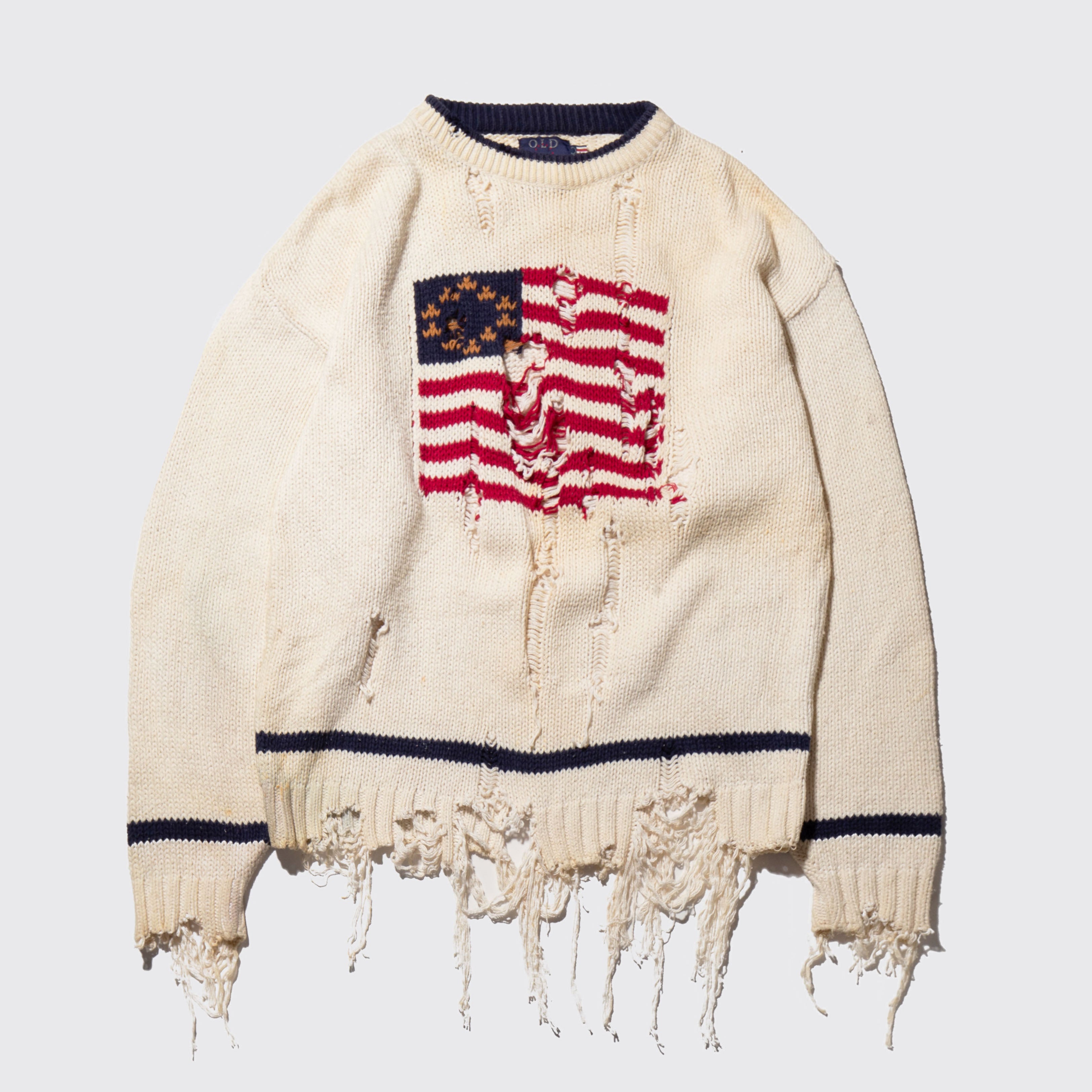 割引発見 星条旗ニット BROKEN noill FLAG BORO SWEATER トップス ...