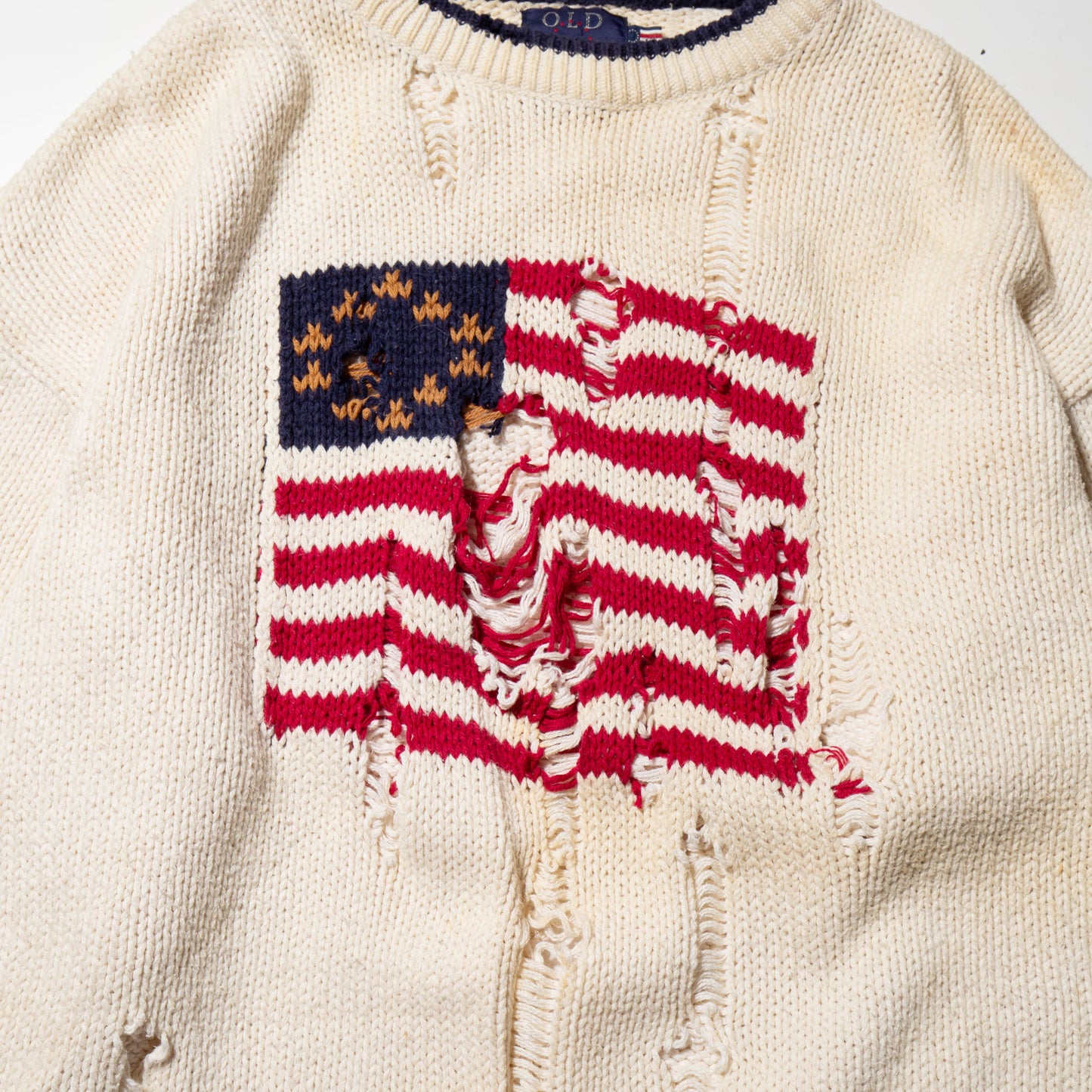 vintage broken flag sweater