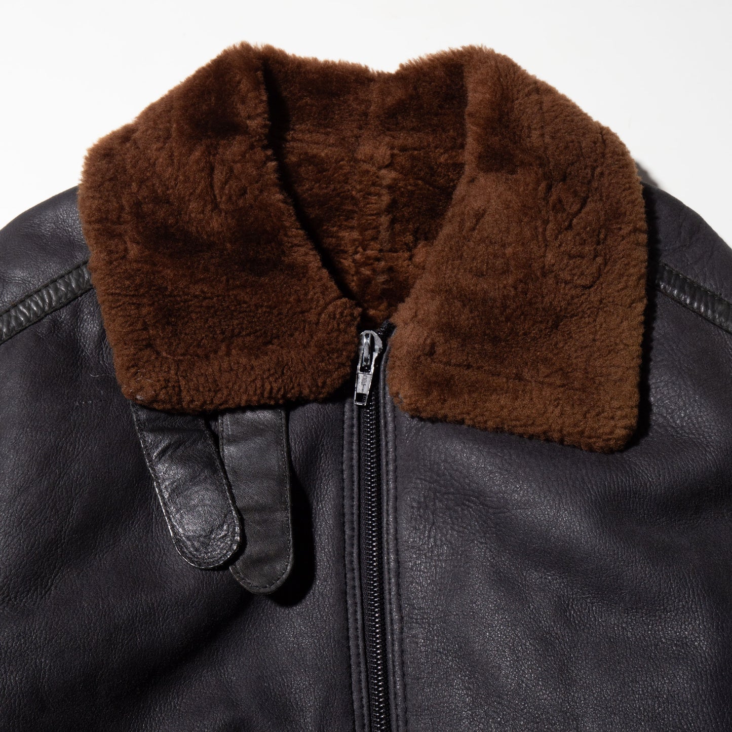 vintage b-3 type shearling mouton jacket