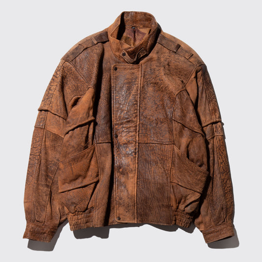 vintage faded leather aviator jacket