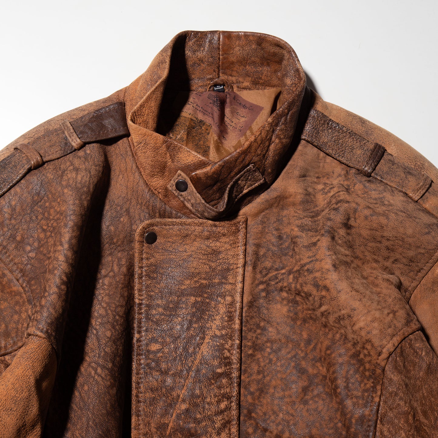 vintage faded leather aviator jacket