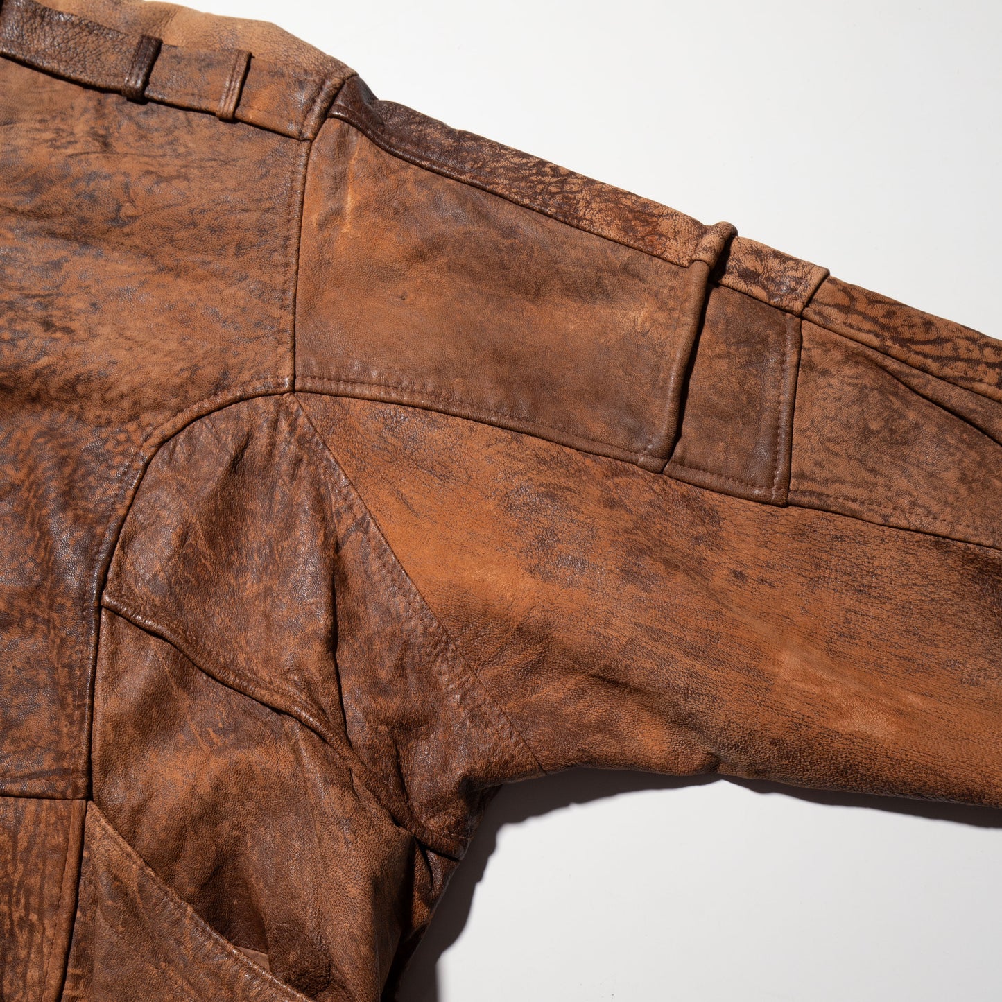 vintage faded leather aviator jacket