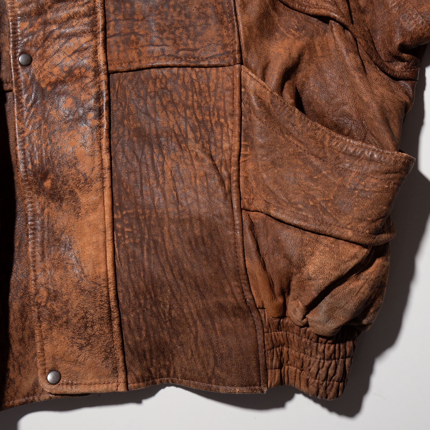 vintage faded leather aviator jacket