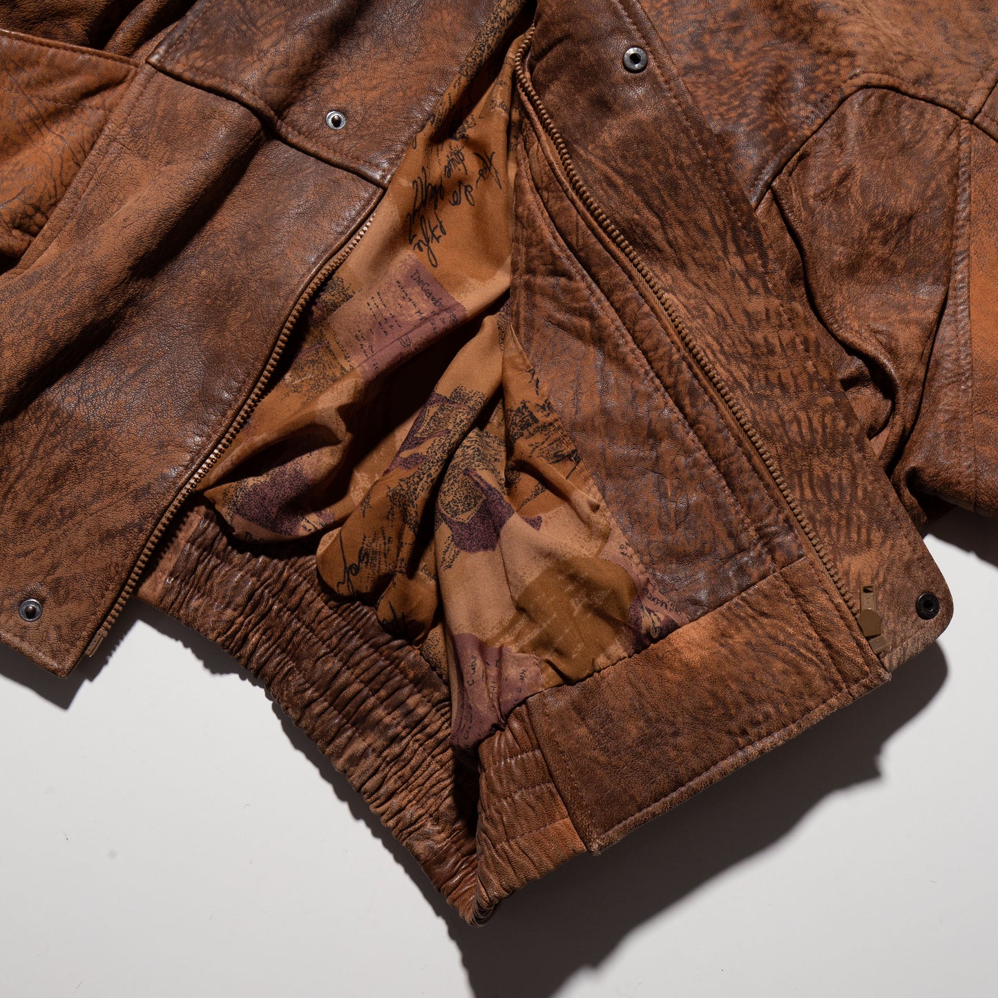 vintage faded leather aviator jacket