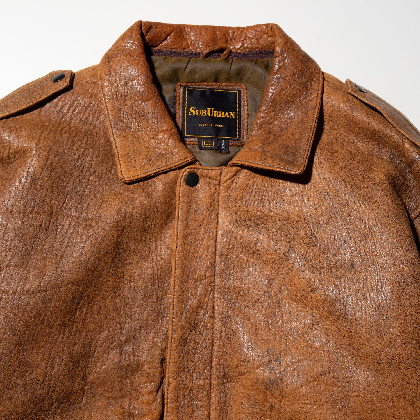 vintage faded aviator leather jacket