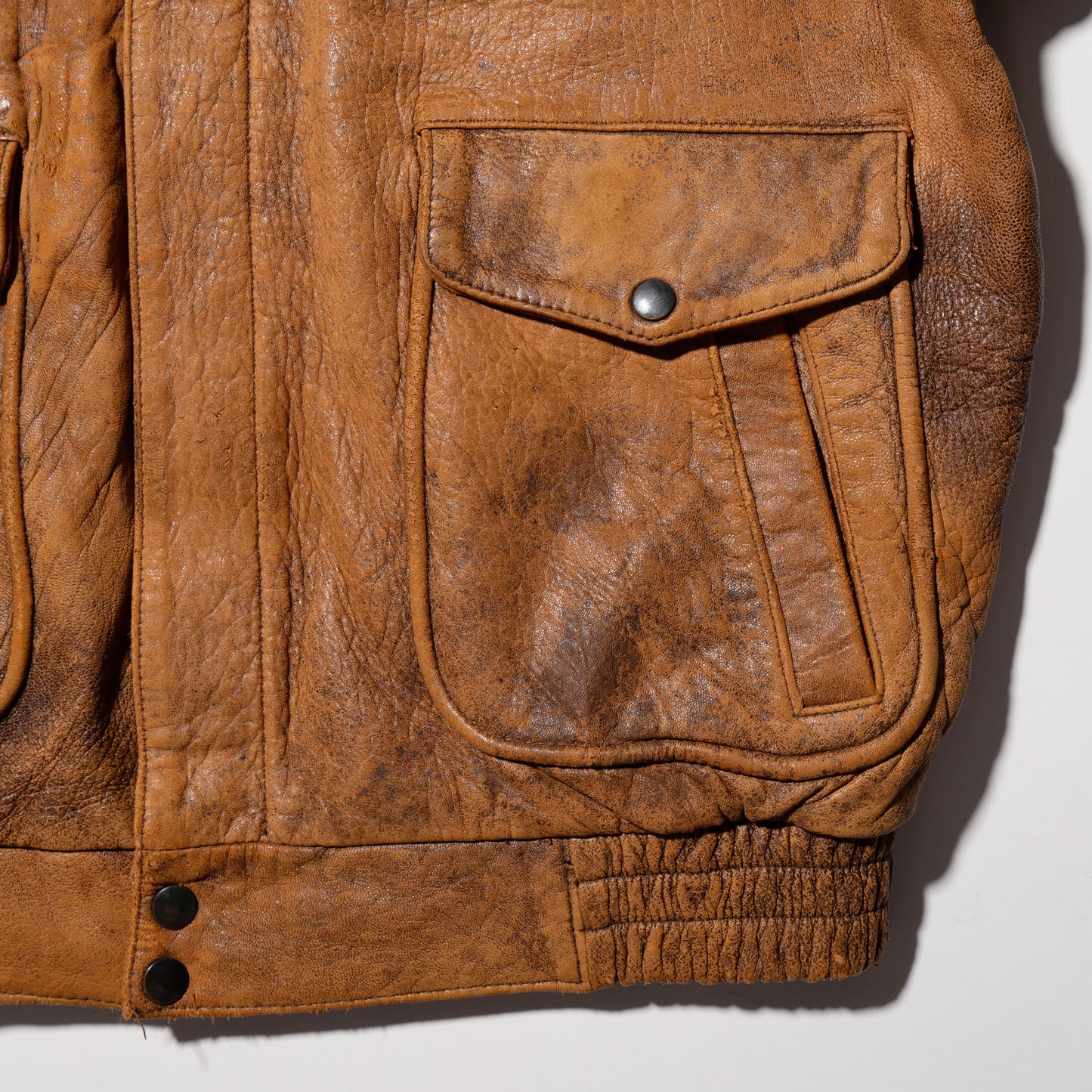 vintage faded aviator leather jacket