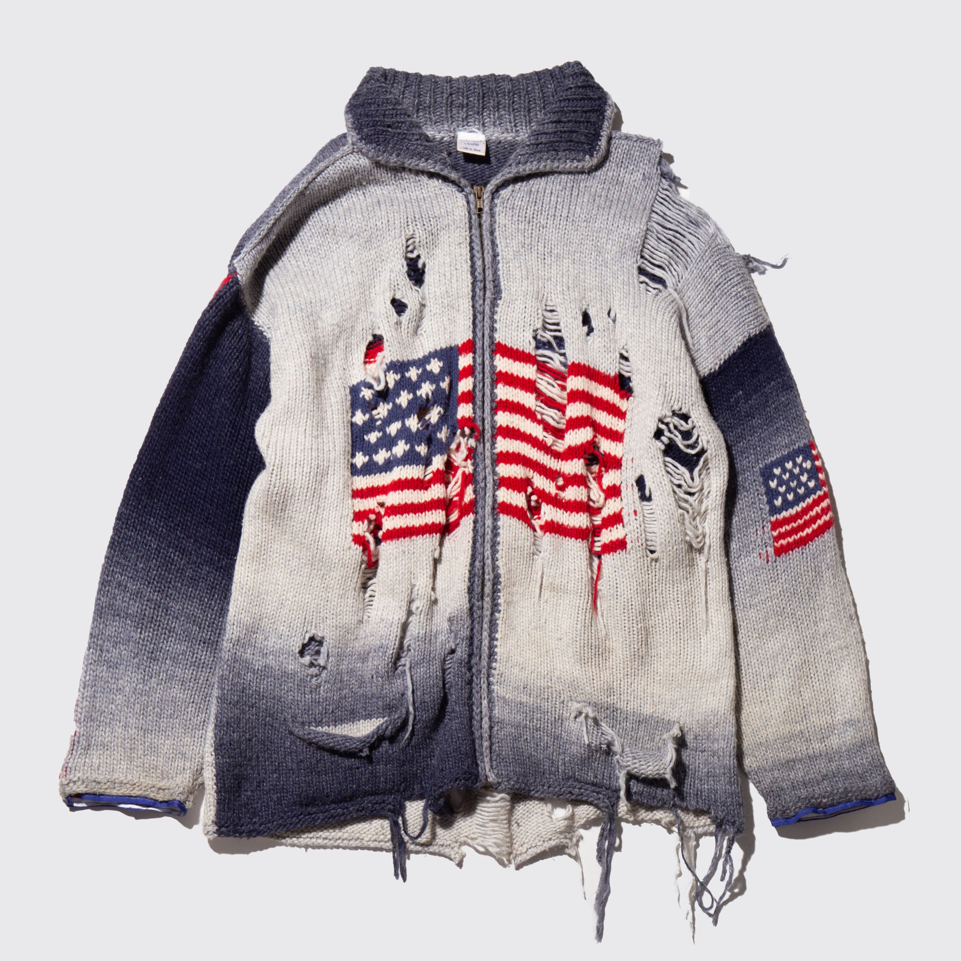 vintage broken flag hand knit jacket – NOILL