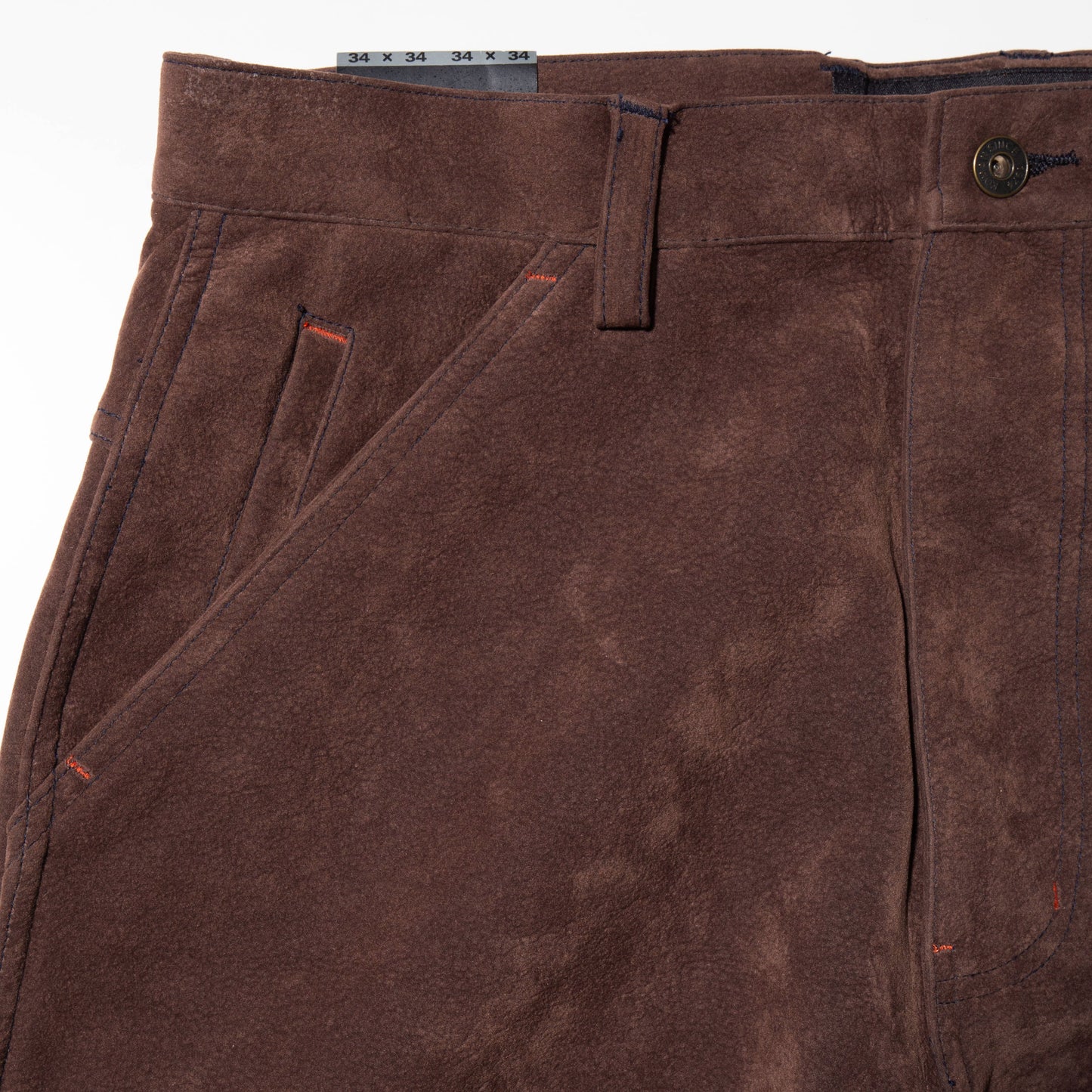 vintage faux suede baggy trousers , dead stock