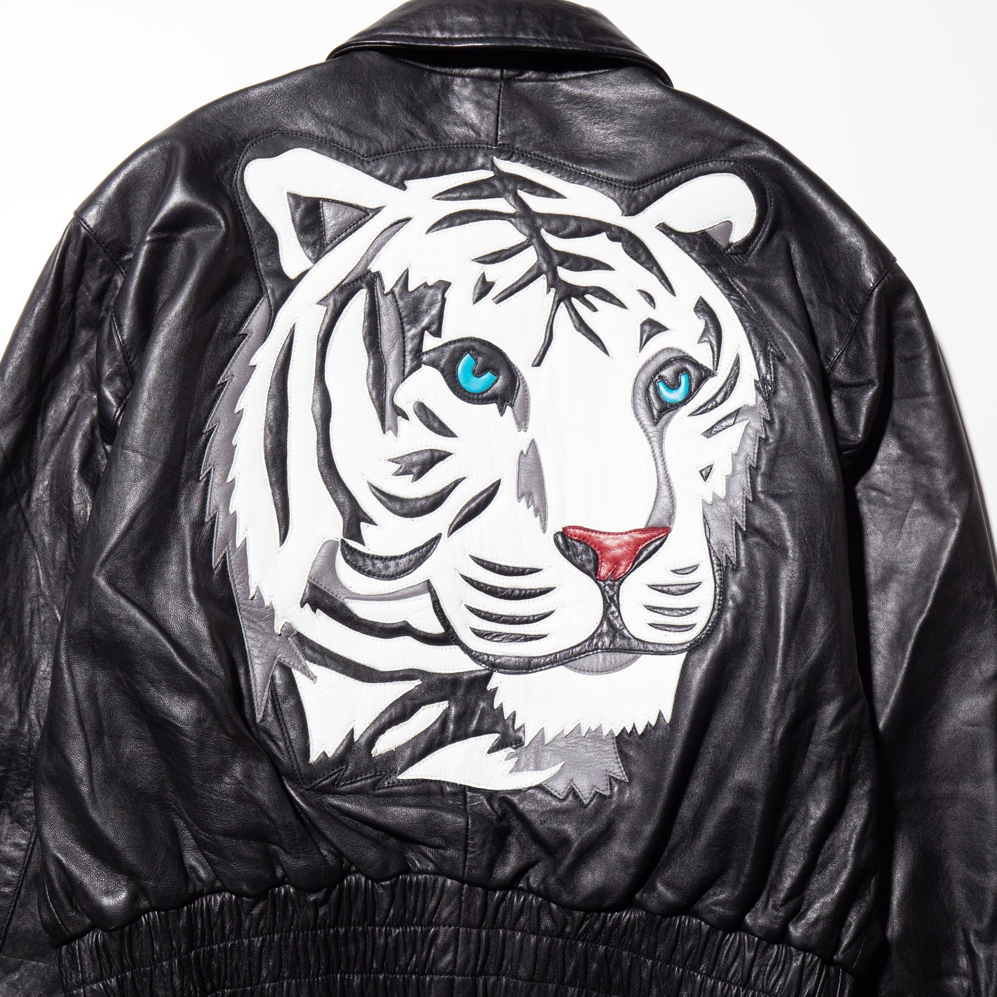 vintage tiger short leather jacket