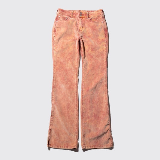 vintage fade peach skin flare trousers