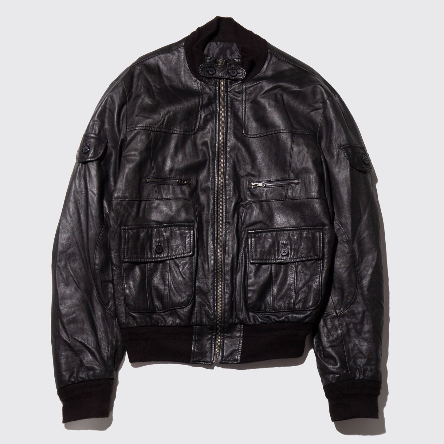 vintage aviator leather jacket