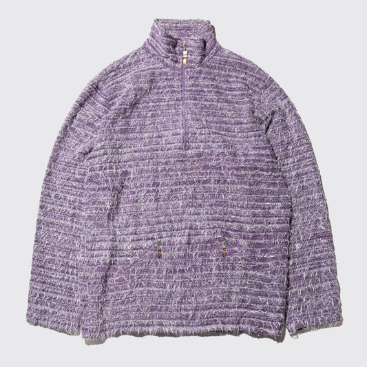 vintage shaggy half zip sweater