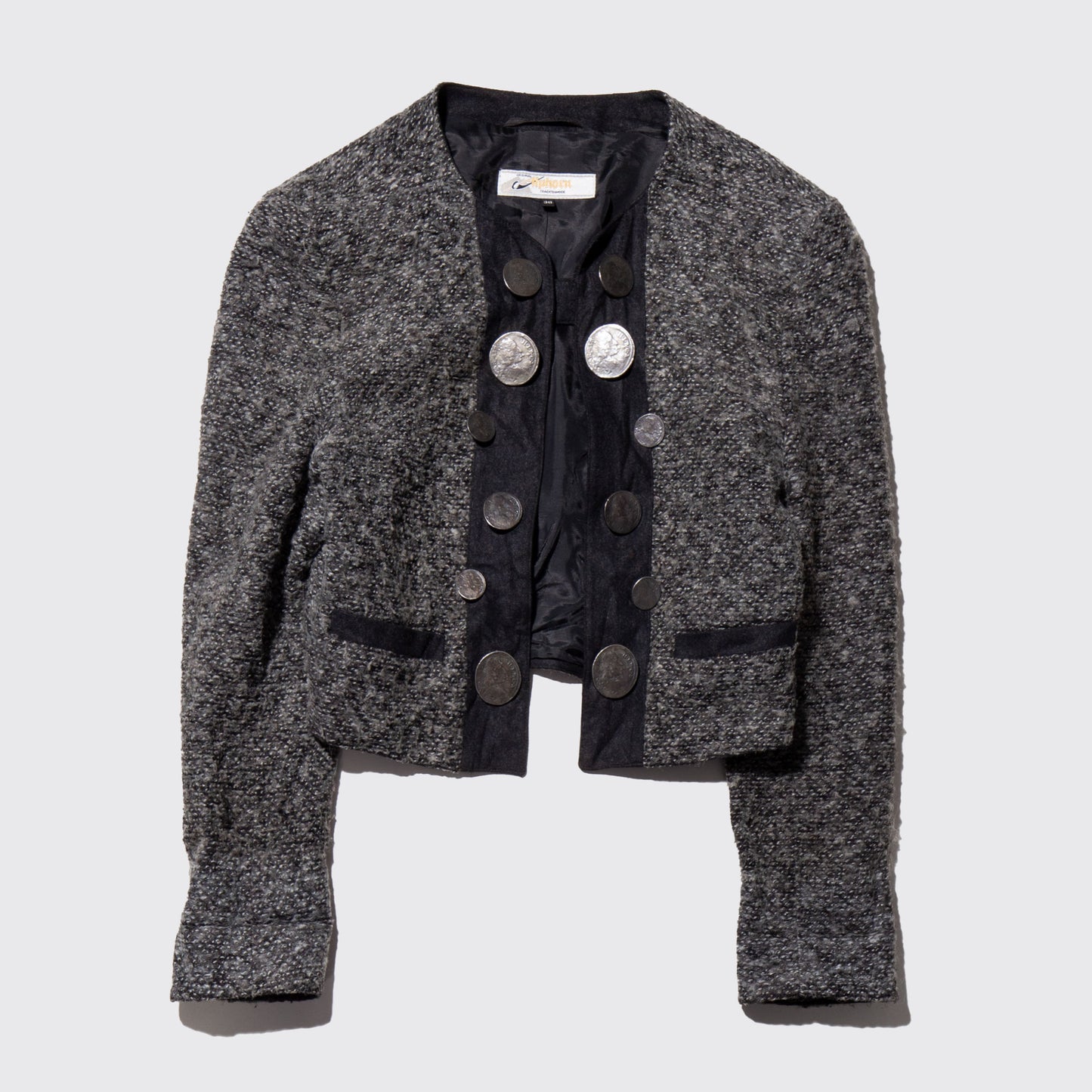 vintage medal short tweed jacket