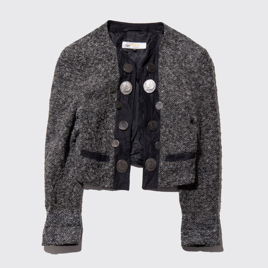 vintage medal short tweed jacket