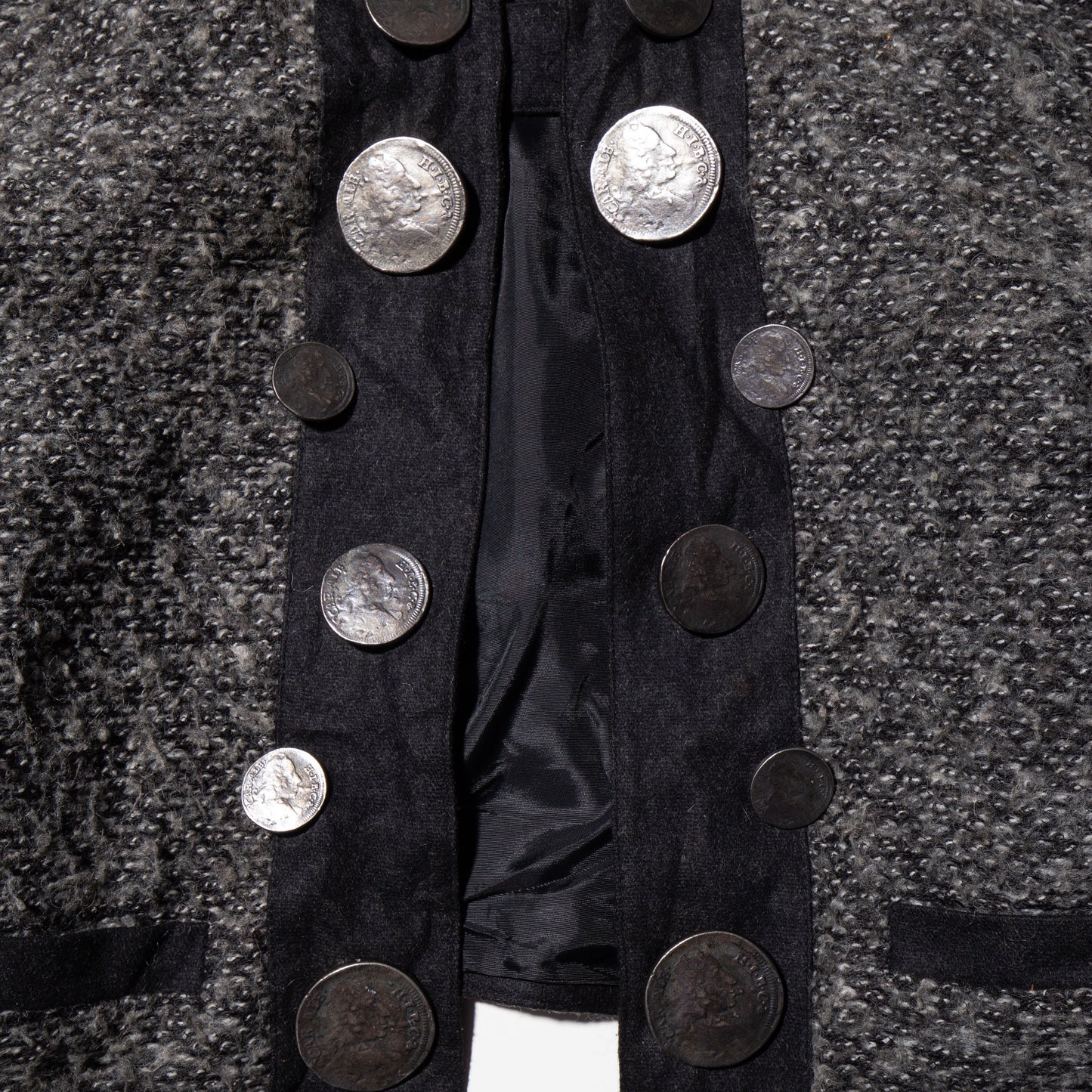 vintage medal short tweed jacket