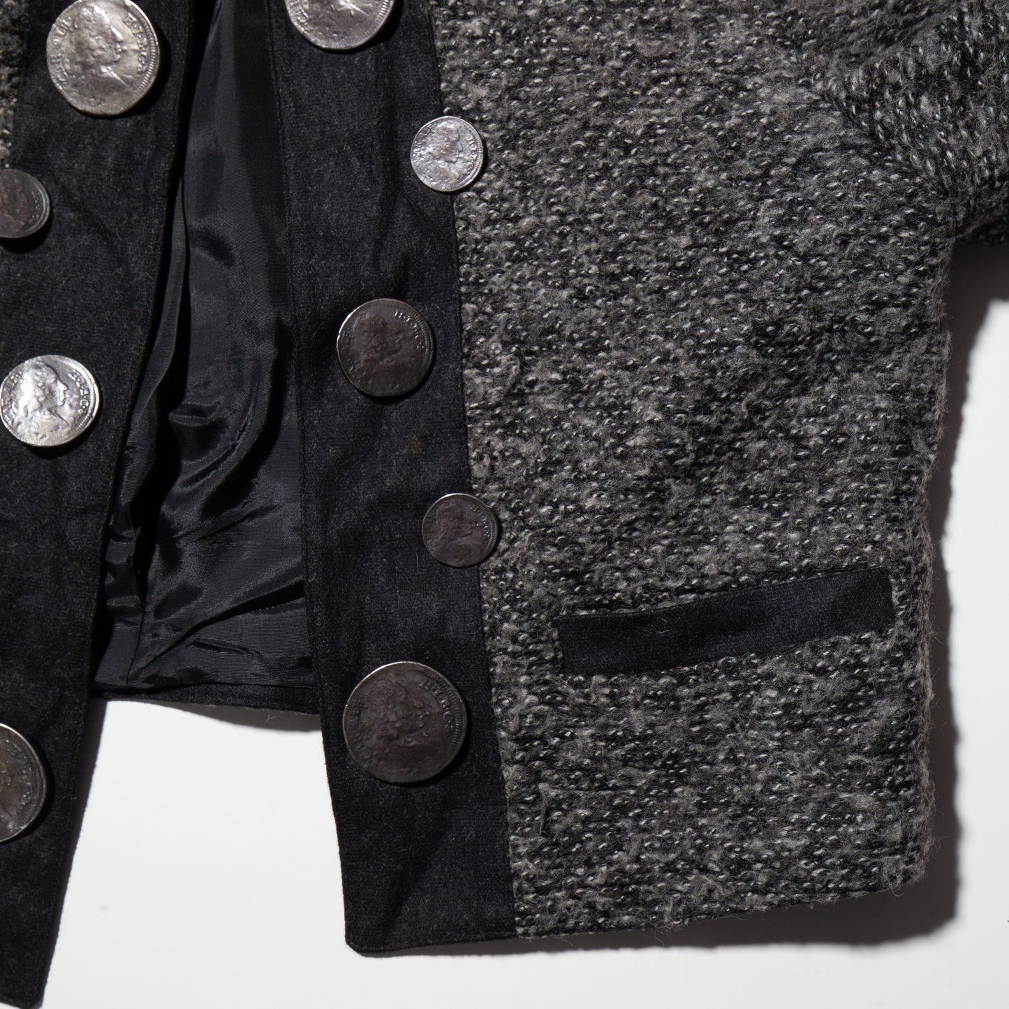 vintage medal short tweed jacket