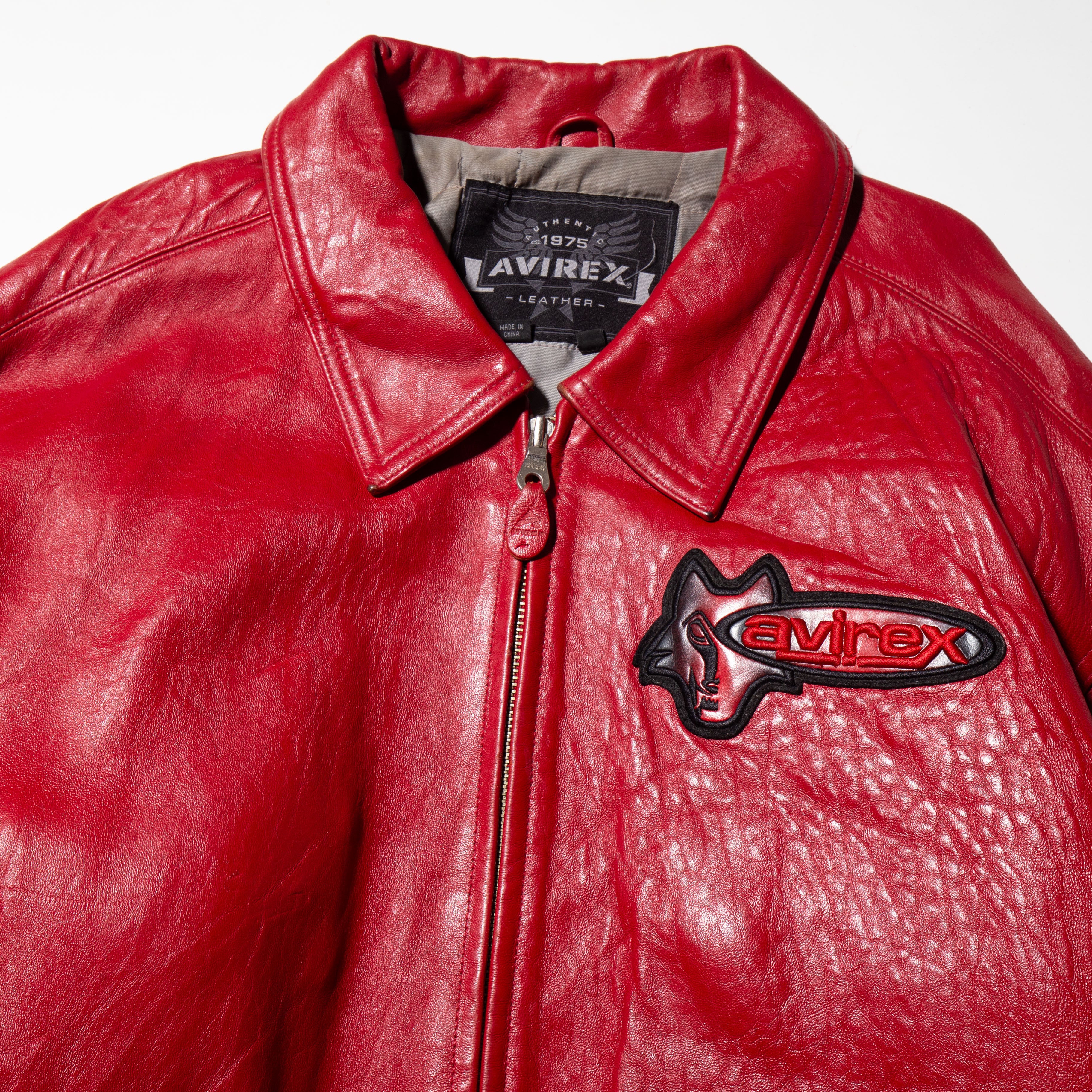 vintage avirex wolf loose leather jacket – NOILL