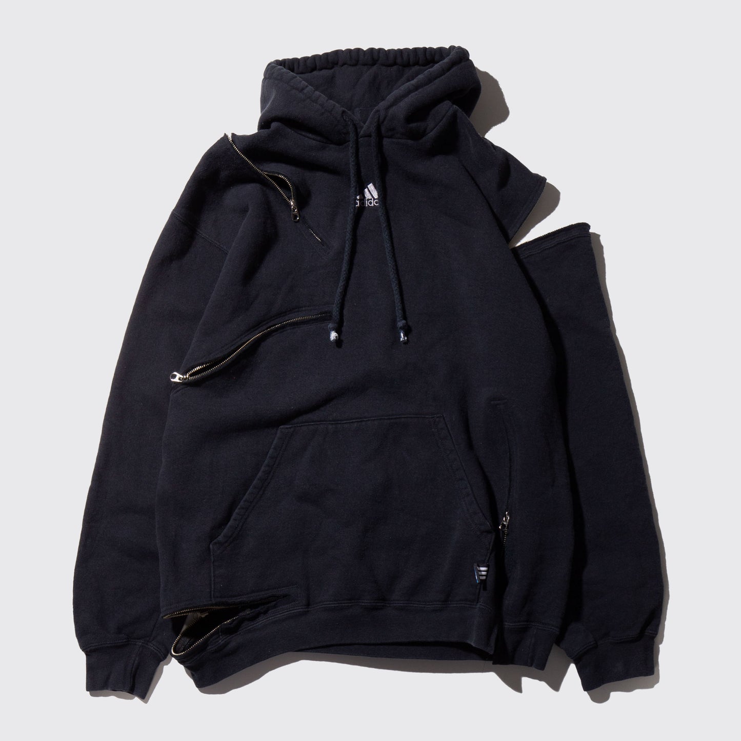 remake irregular zip hoodie