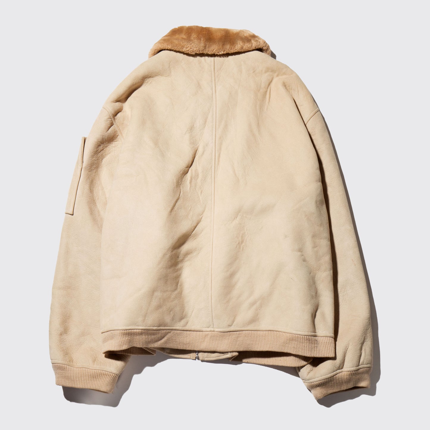 vintage sean john faux leather loose bomber jacket