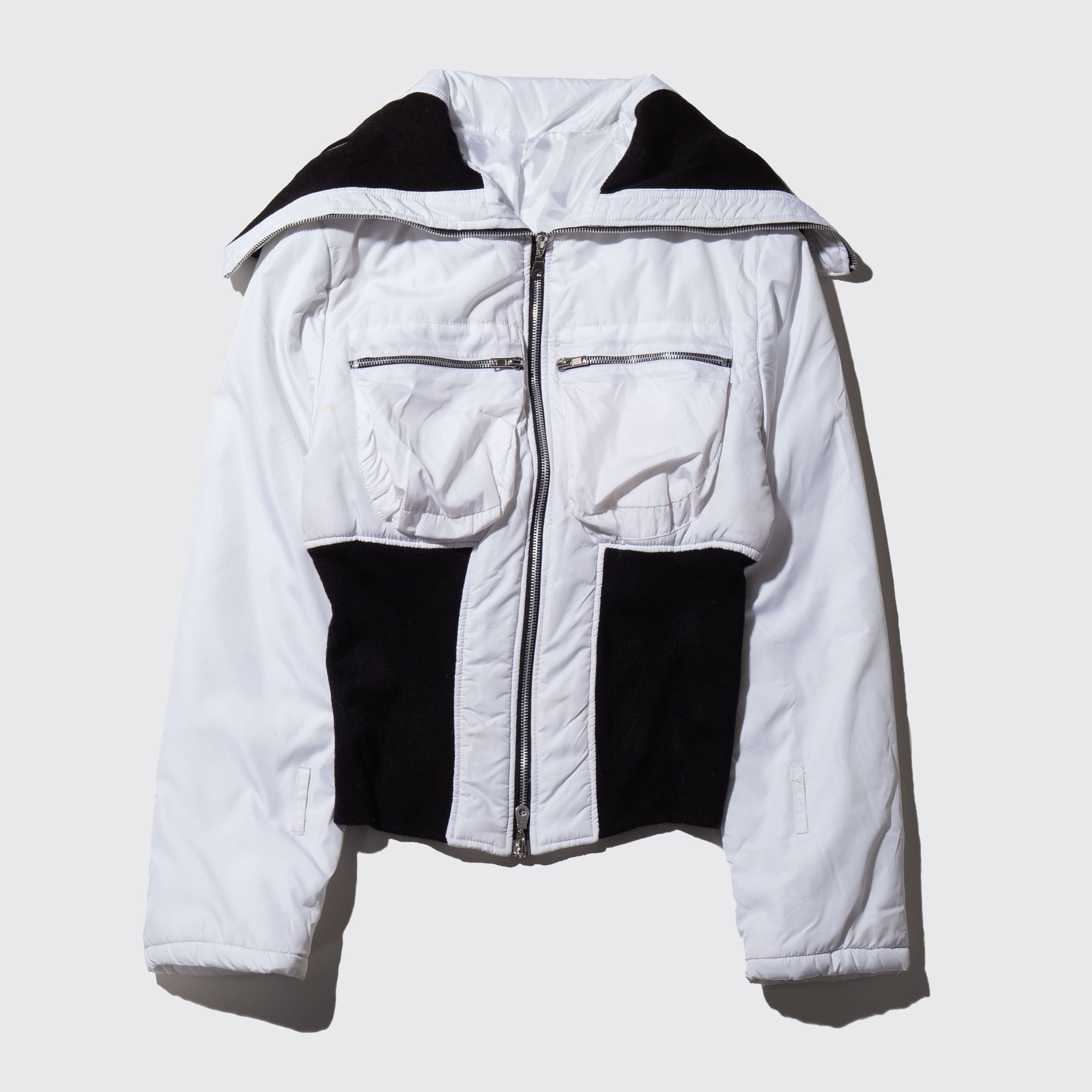 vintage y2k long rib short padded jacket – NOILL
