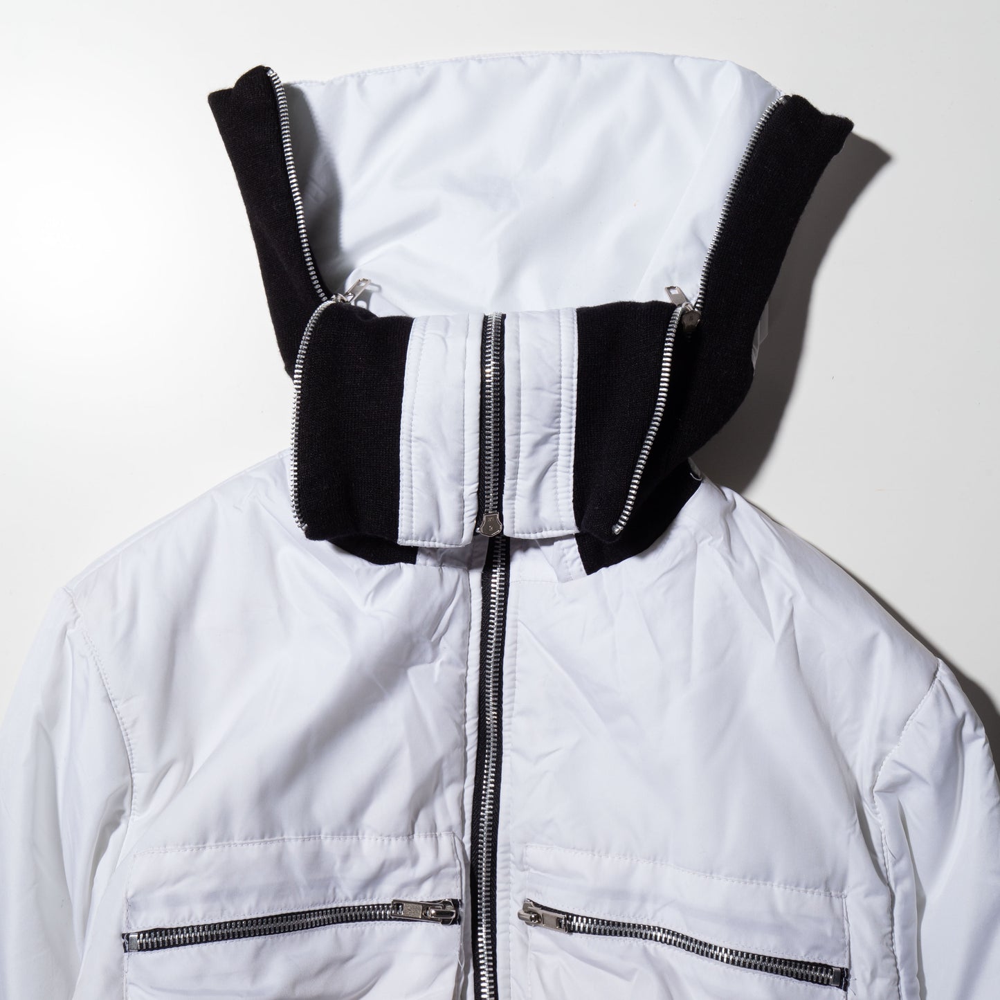 vintage y2k long rib short padded jacket
