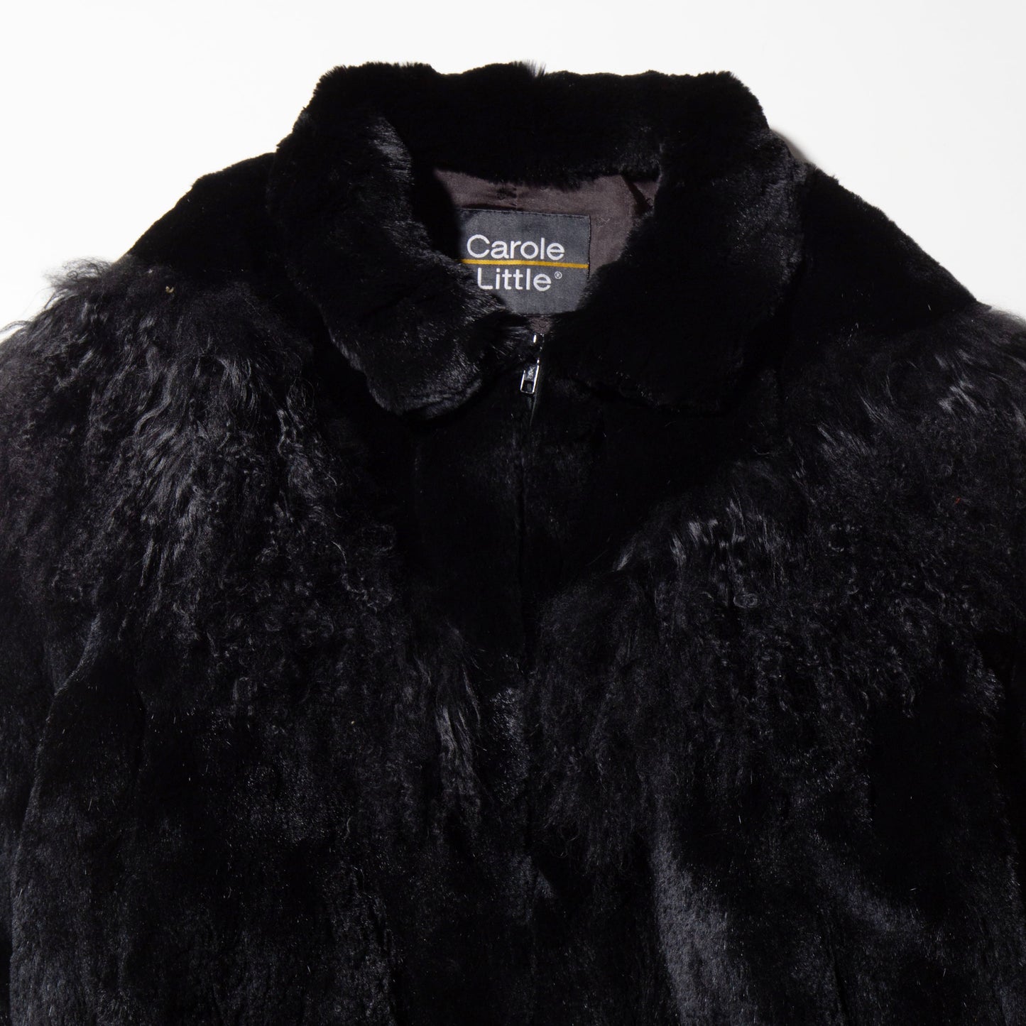 vintage v line fur jacket