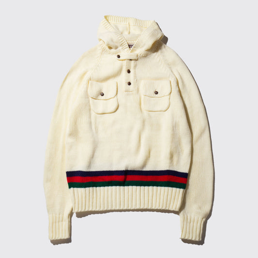 vintage line knit hoodie