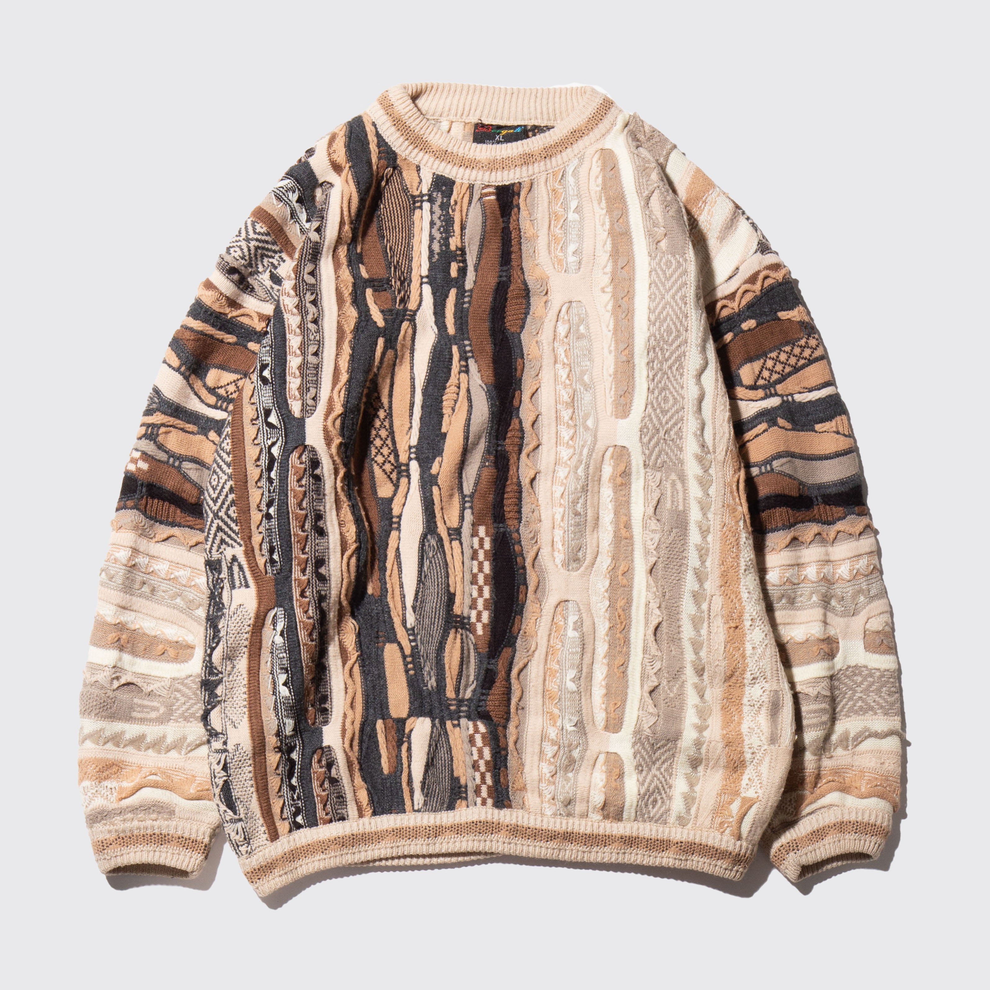 vintage 2tone 3d knit sweater – NOILL