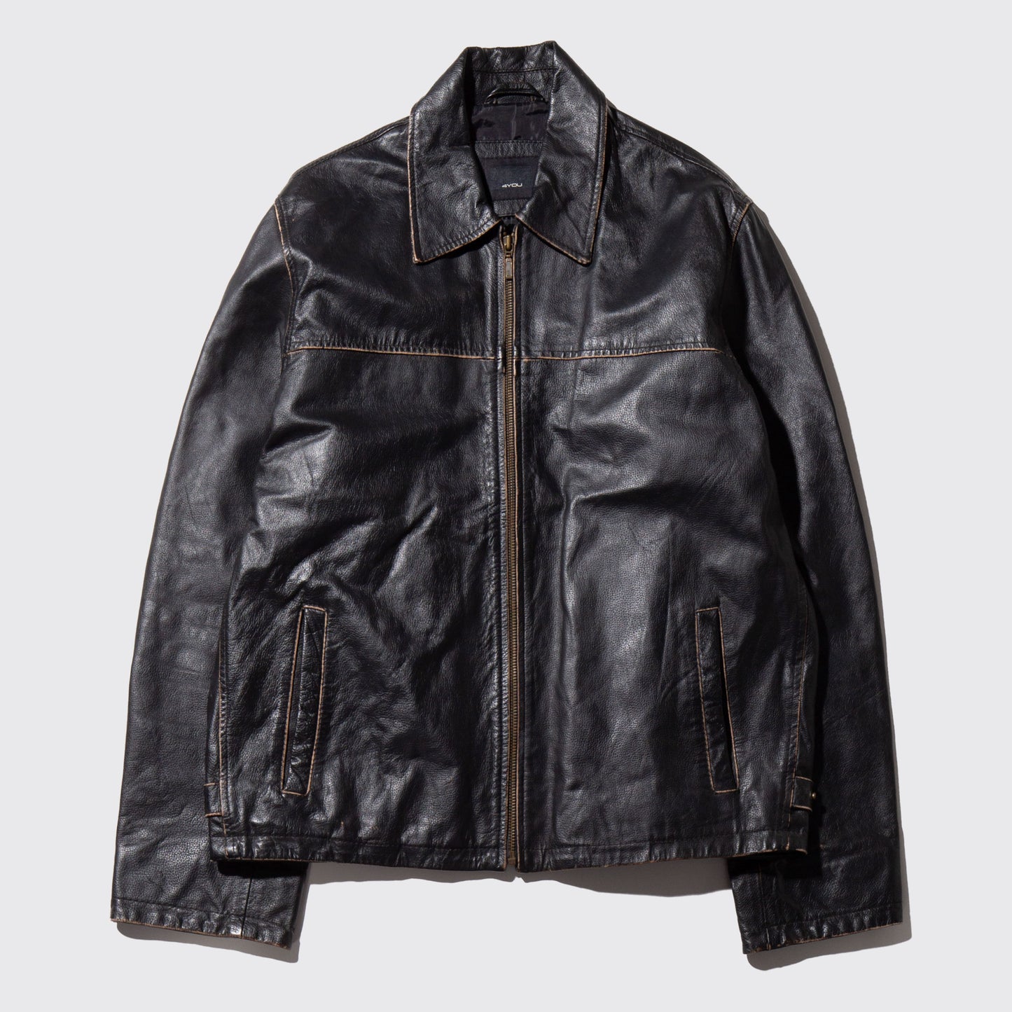 vintage faded leather jacket