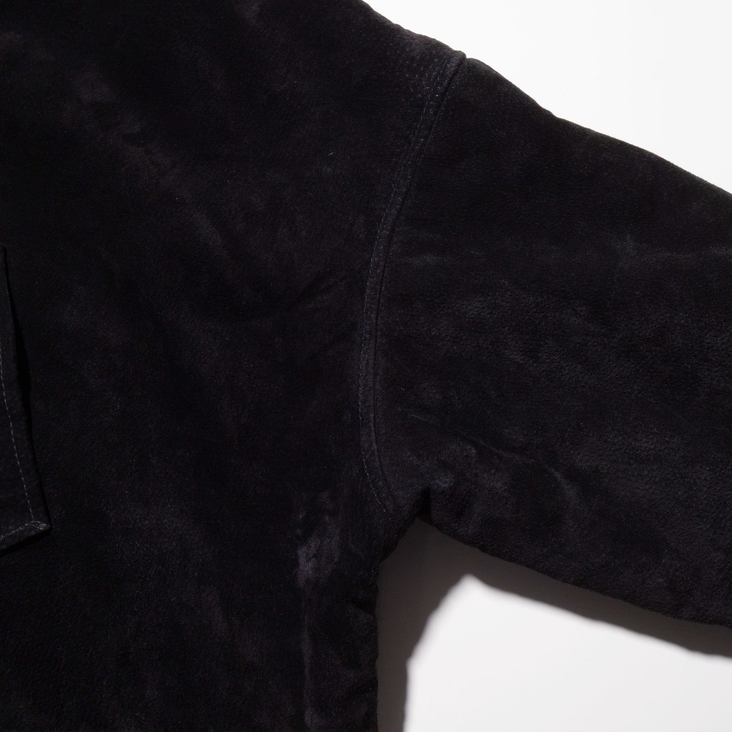 vintage hooked suede leather/fur jacket , detachable hood