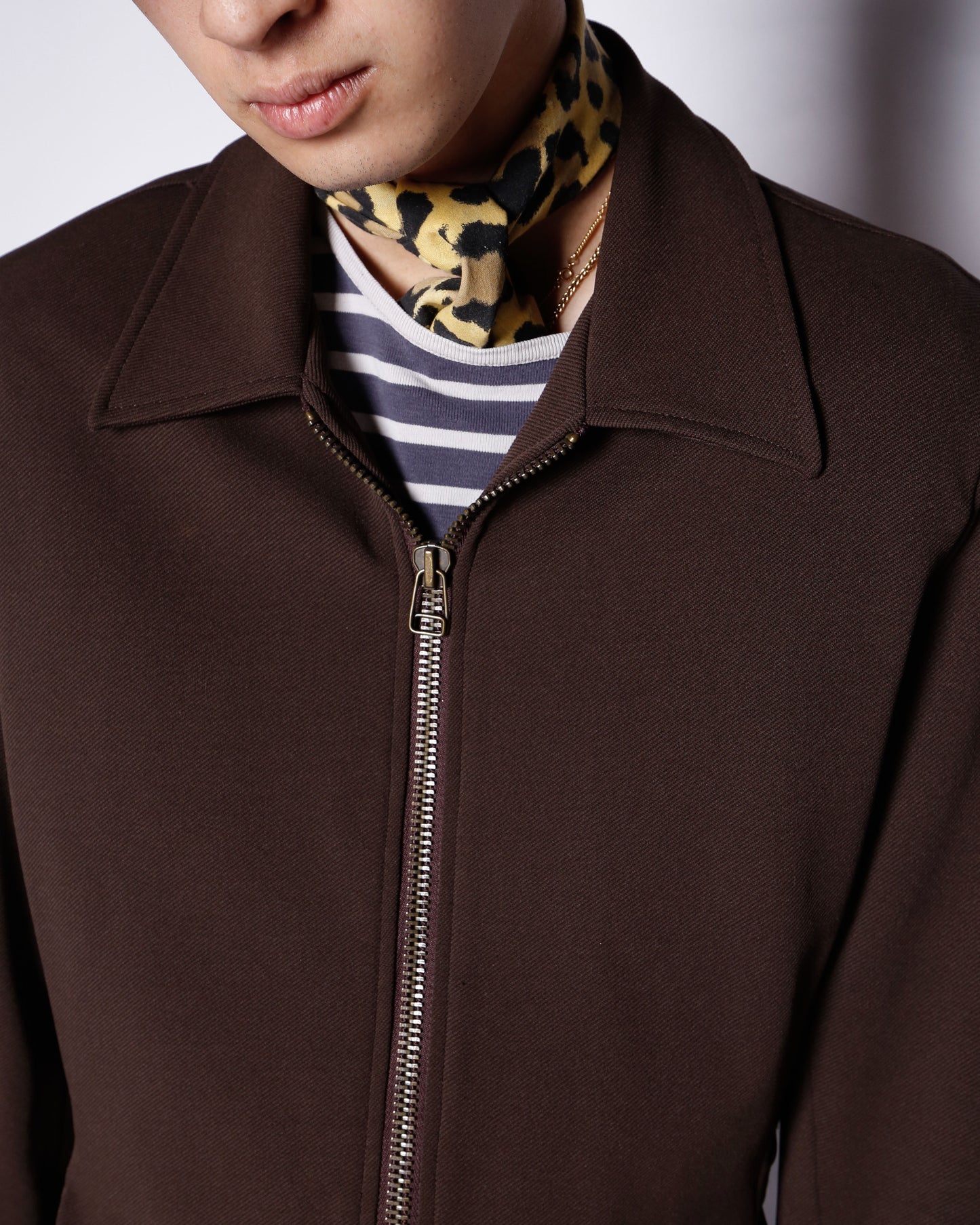 vintage belted zip jacket