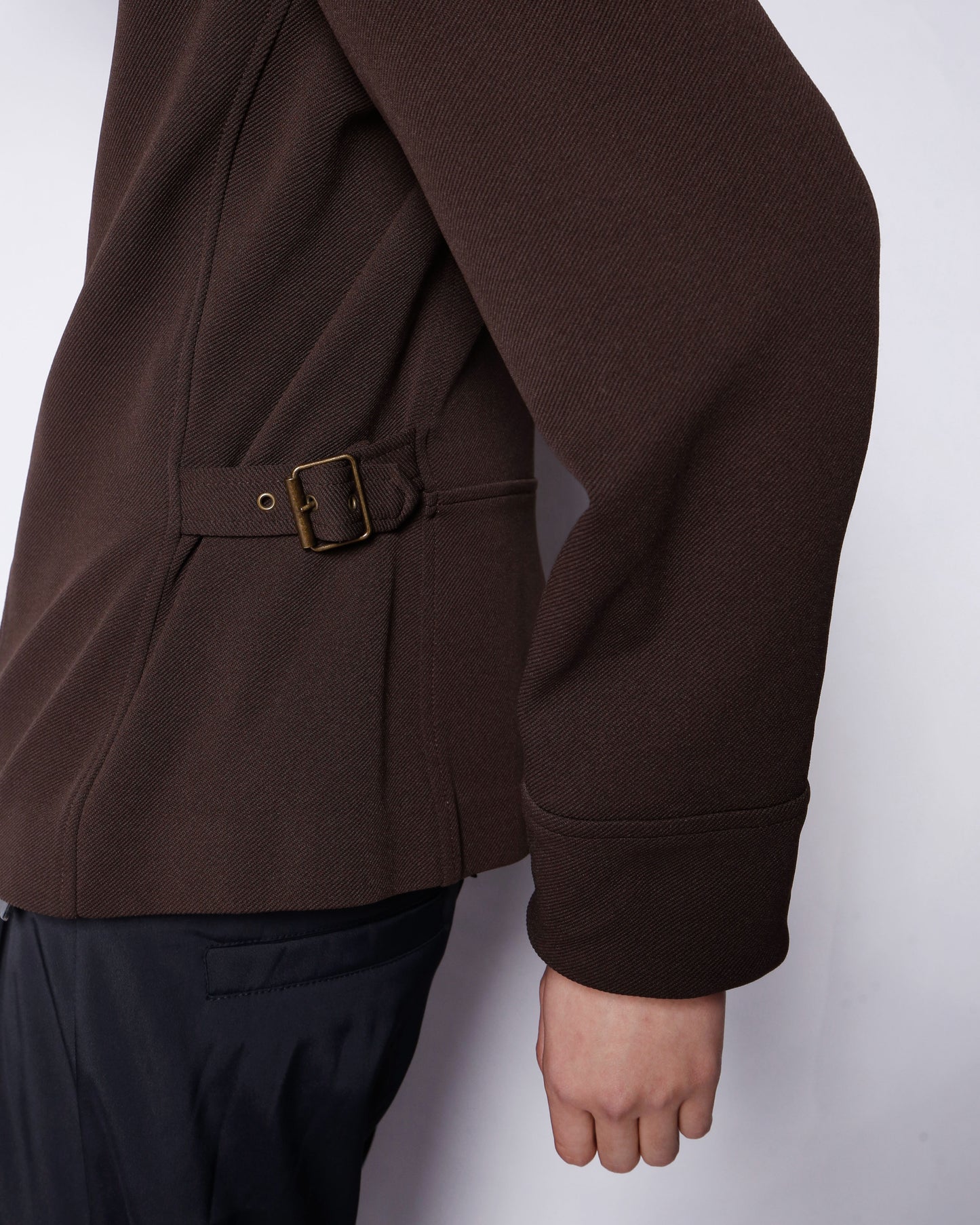 vintage belted zip jacket