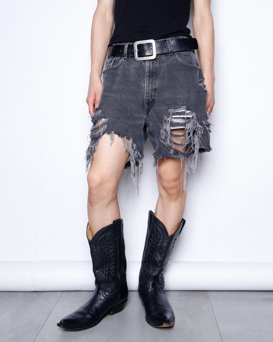 vintage 90's Levi's550 crashed denim shorts
