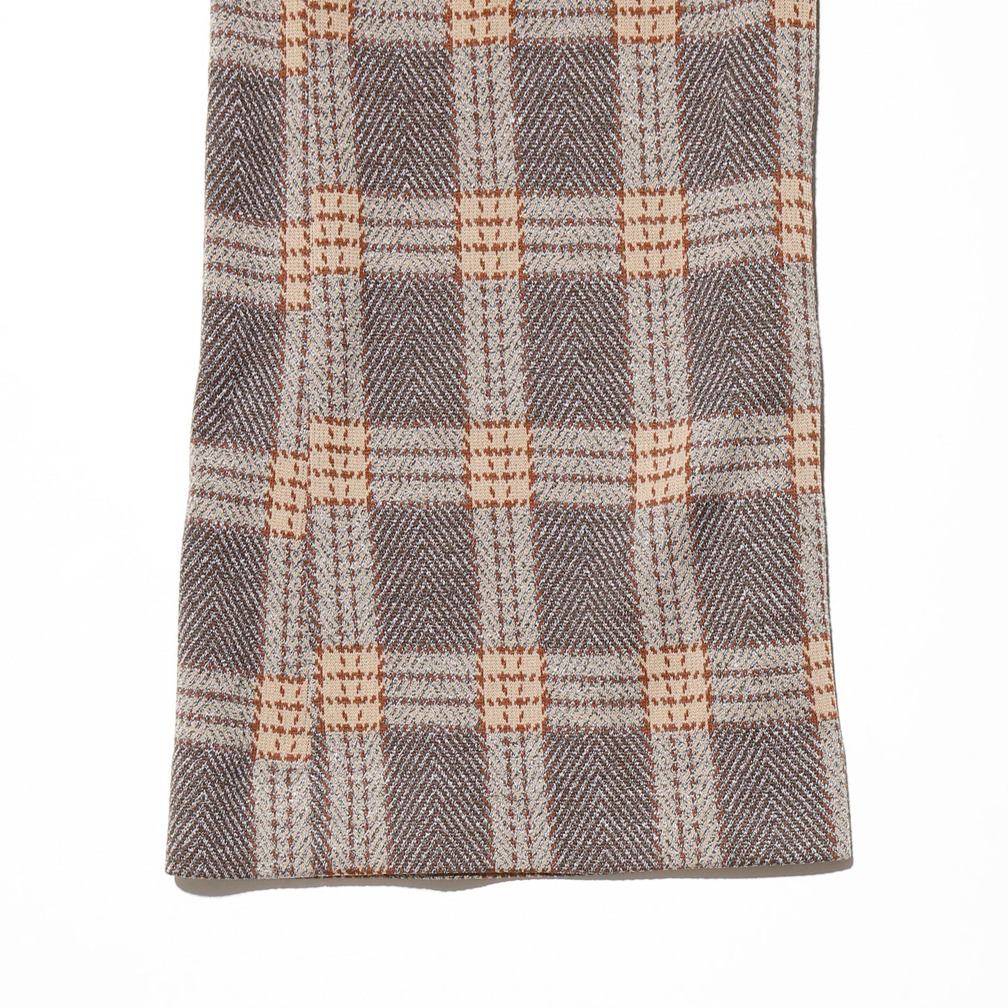 vintage 70's check poly flare slacks