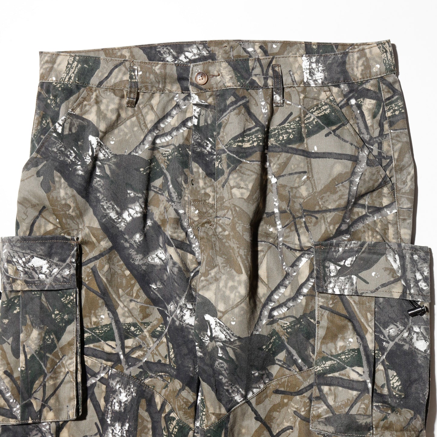 vintage tree camo wide techno trousers